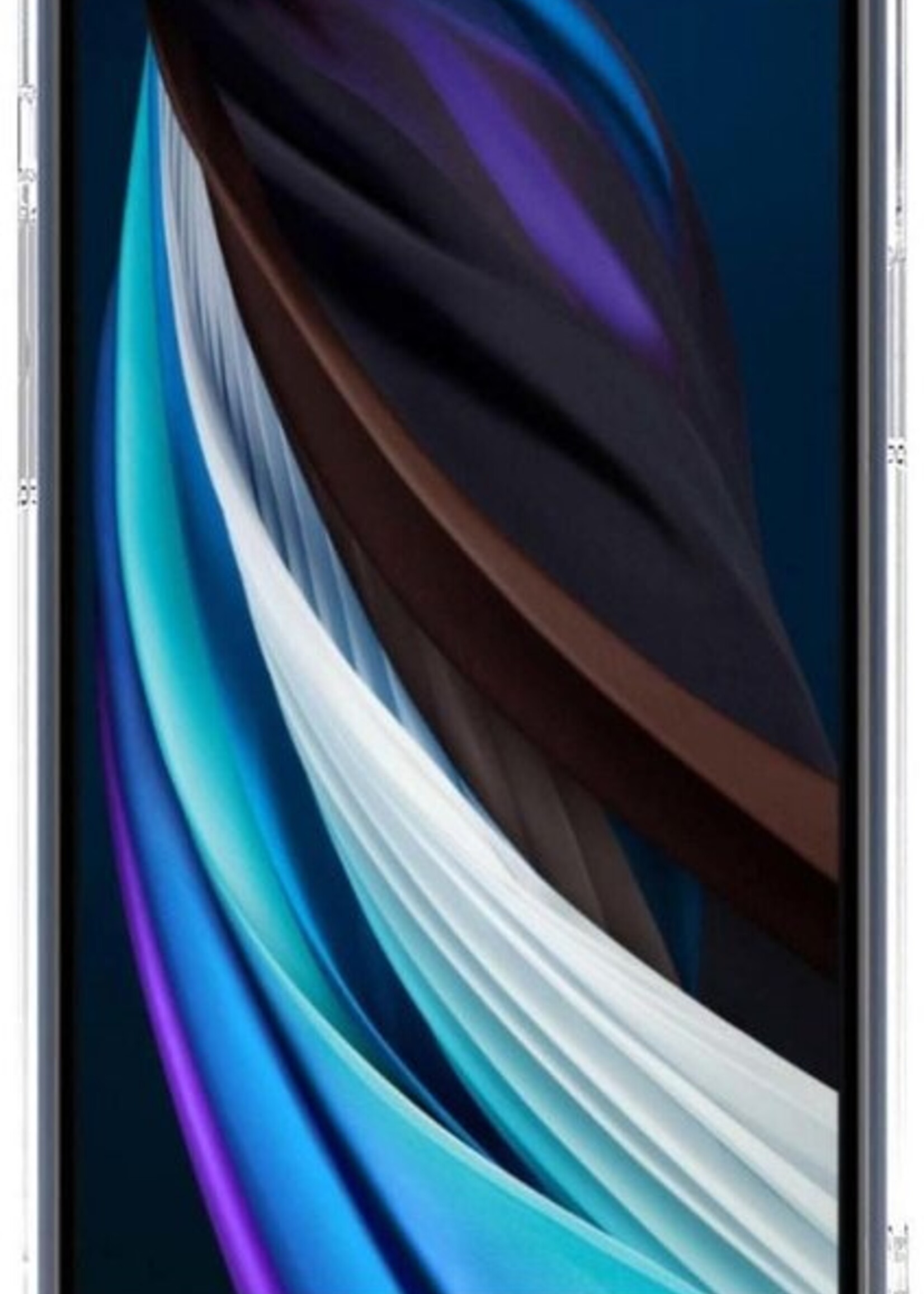 LUQ Hoesje Geschikt voor iPhone 8 Hoesje Case Pashouder Cover Siliconen - Hoes Geschikt voor iPhone 8 Hoesje Met Kaarthouder - Transparant