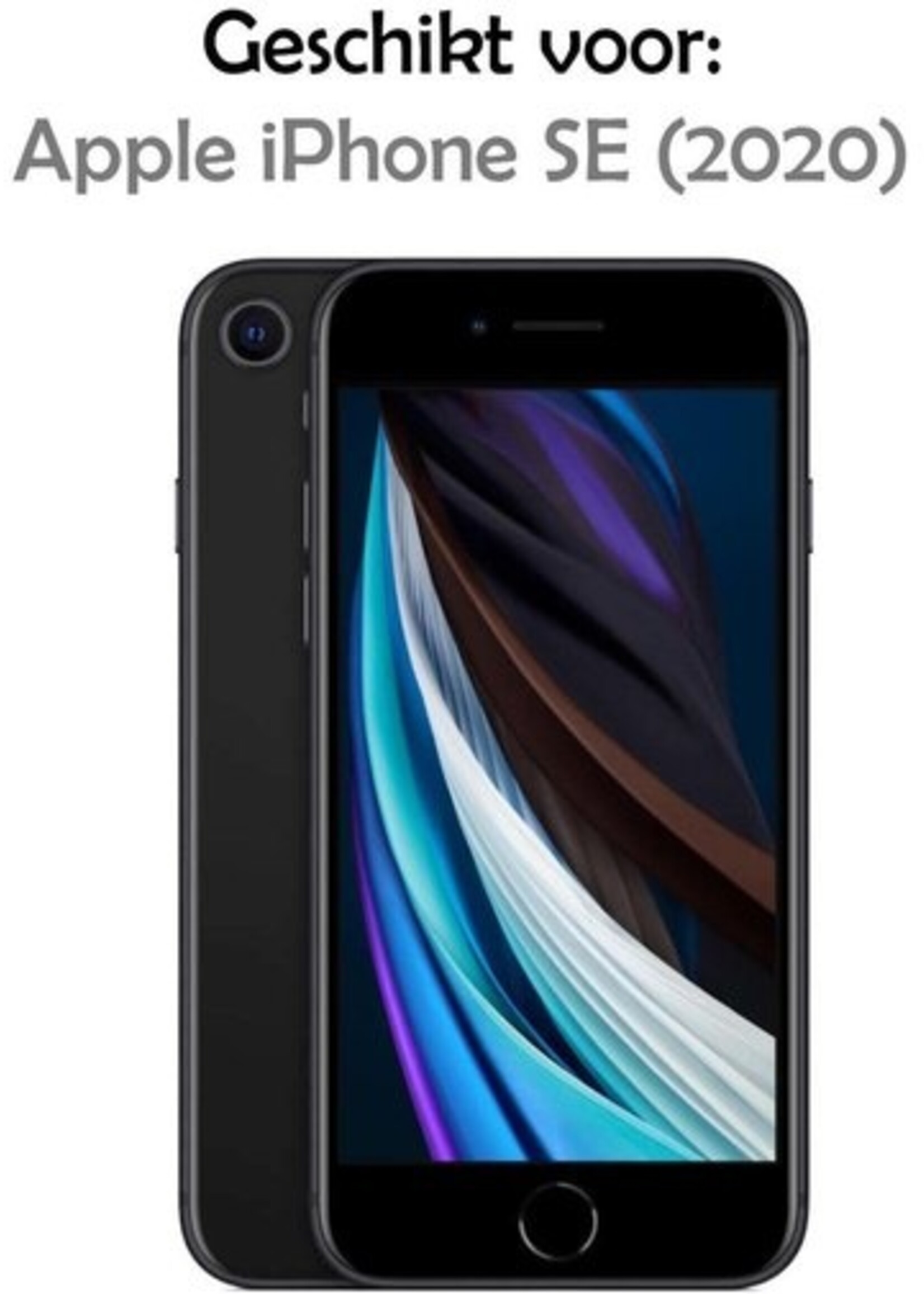 LUQ Hoesje Geschikt voor iPhone SE 2020 Hoesje Case Pashouder Cover Siliconen - Hoes Geschikt voor iPhone SE (2020) Hoesje Met Kaarthouder - Transparant - 2 Stuks