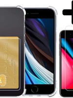 LUQ LUQ iPhone SE 2020 Pashouder Hoesje Shockproof + Screenprotector