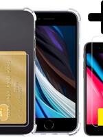 LUQ LUQ iPhone 7/8 Pashouder Hoesje Shockproof + 2x Screenprotector