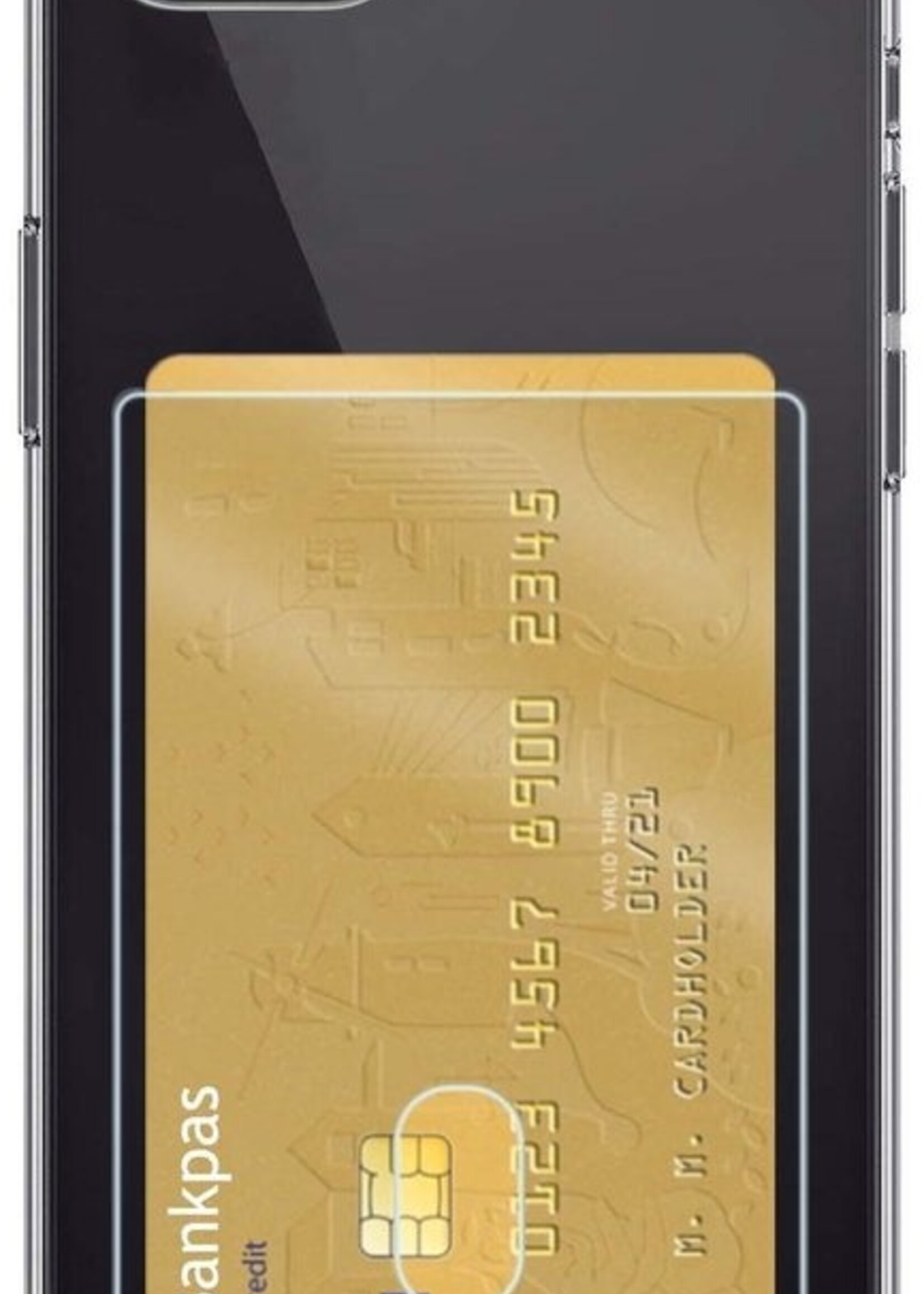 LUQ Hoesje Geschikt voor iPhone 7/8/SE 2020 Hoesje Case Pashouder Cover Siliconen Met 2x Screenprotector - Hoes Geschikt voor iPhone 7/8/SE 2020 Hoesje Met Kaarthouder- Transparant