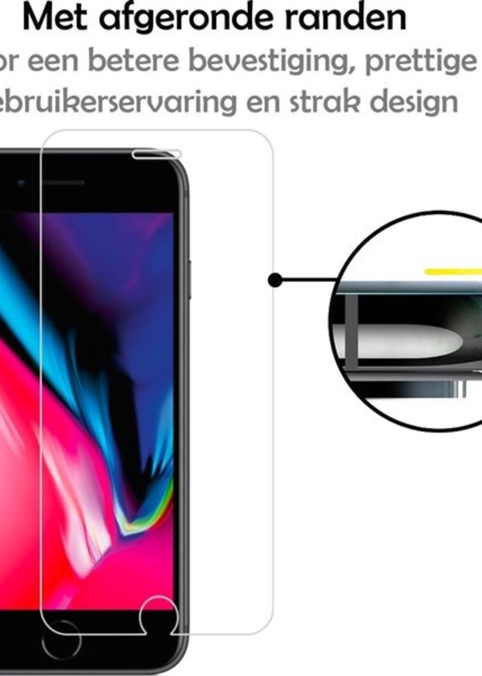 LUQ Hoesje Geschikt voor iPhone 7/8/SE 2020 Hoesje Case Pashouder Cover Siliconen Met 2x Screenprotector - Hoes Geschikt voor iPhone 7/8/SE 2020 Hoesje Met Kaarthouder- Transparant