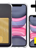 LUQ LUQ iPhone Xs Pashouder Hoesje Shockproof + 2x Screenprotector