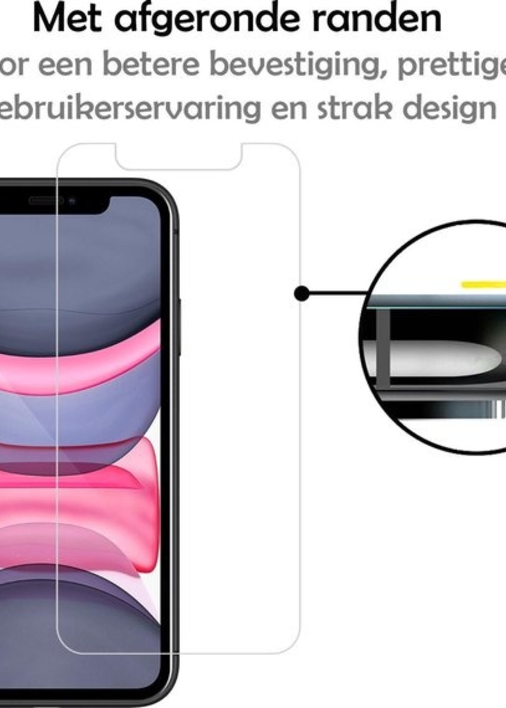 LUQ Hoesje Geschikt voor iPhone Xs Hoesje Case Pashouder Cover Siliconen Met 2x Screenprotector - Hoes Geschikt voor iPhone Xs Hoesje Met Kaarthouder- Transparant