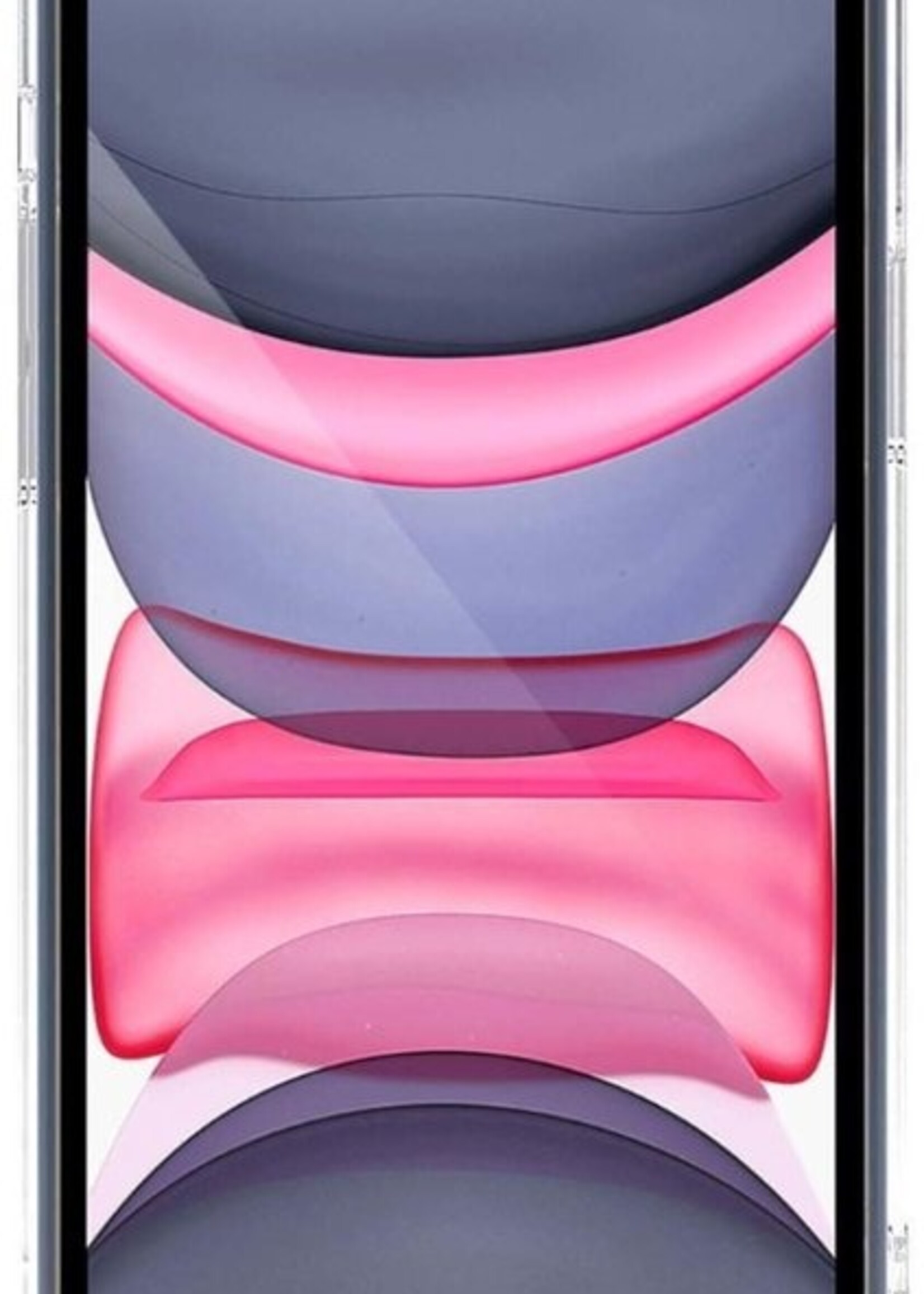 LUQ Hoesje Geschikt voor iPhone 11 Hoesje Case Pashouder Cover Siliconen - Hoes Geschikt voor iPhone 11 Hoesje Met Kaarthouder - Transparant