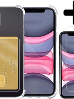 LUQ LUQ iPhone 11 Pashouder Hoesje Shockproof + Screenprotector
