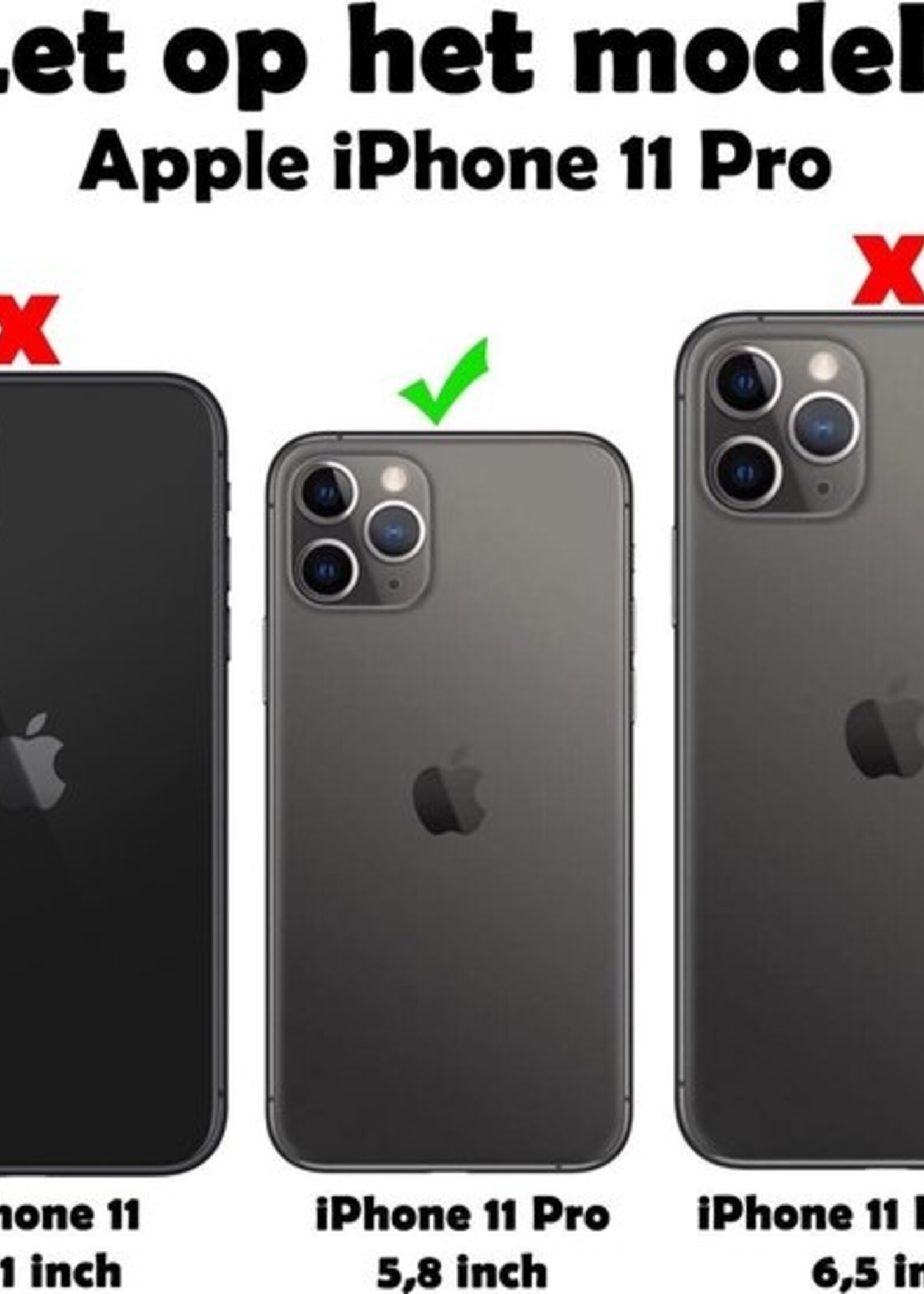 LUQ Hoesje Geschikt voor iPhone 11 Pro Hoesje Case Pashouder Cover Siliconen - Hoes Geschikt voor iPhone 11 Pro Hoesje Met Kaarthouder - Transparant - 2 Stuks
