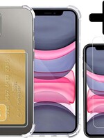 LUQ LUQ iPhone 11 Pro Pashouder Hoesje Shockproof + Screenprotector