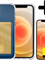 LUQ LUQ iPhone 12 Pashouder Hoesje Shockproof + 2x Screenprotector