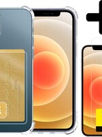 LUQ LUQ iPhone 12 Pro Pashouder Hoesje Shockproof + 2x Screenprotector
