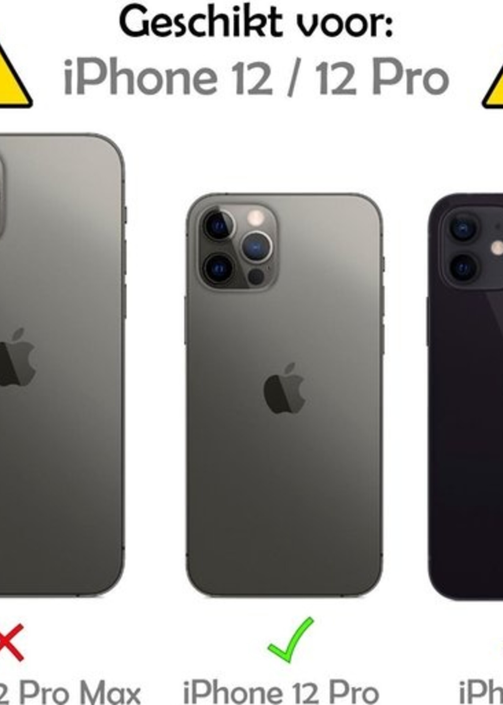 LUQ Hoesje Geschikt voor iPhone 12/12 Pro Hoesje Case Pashouder Cover Siliconen - Hoes Geschikt voor iPhone 12/12 Pro Hoesje Met Kaarthouder - Transparant