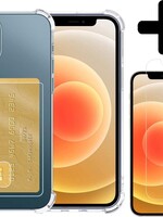 LUQ LUQ iPhone 12 Pro Max Pashouder Hoesje Shockproof + Screenprotector