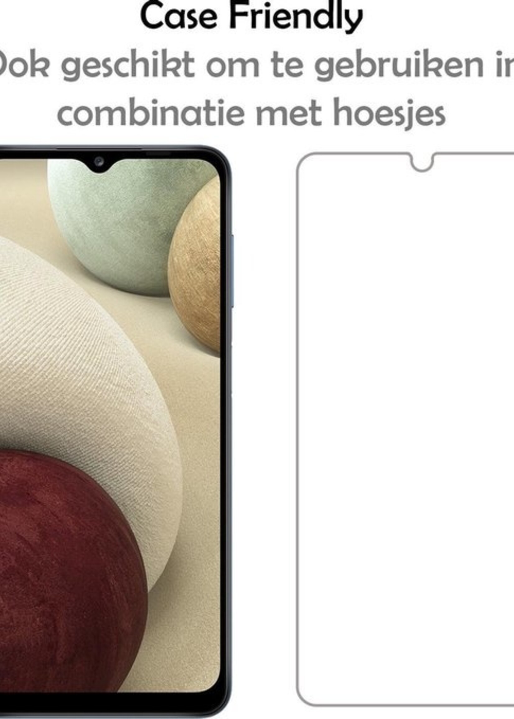 LUQ Hoesje Geschikt voor Samsung A12 Hoesje Case Pashouder Cover Siliconen Met Screenprotector - Hoes Geschikt voor Samsung Galaxy A12 Hoesje Met Kaarthouder- Transparant