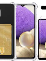 LUQ LUQ Samsung Galaxy A32 5G Pashouder Hoesje Shockproof + Screenprotector