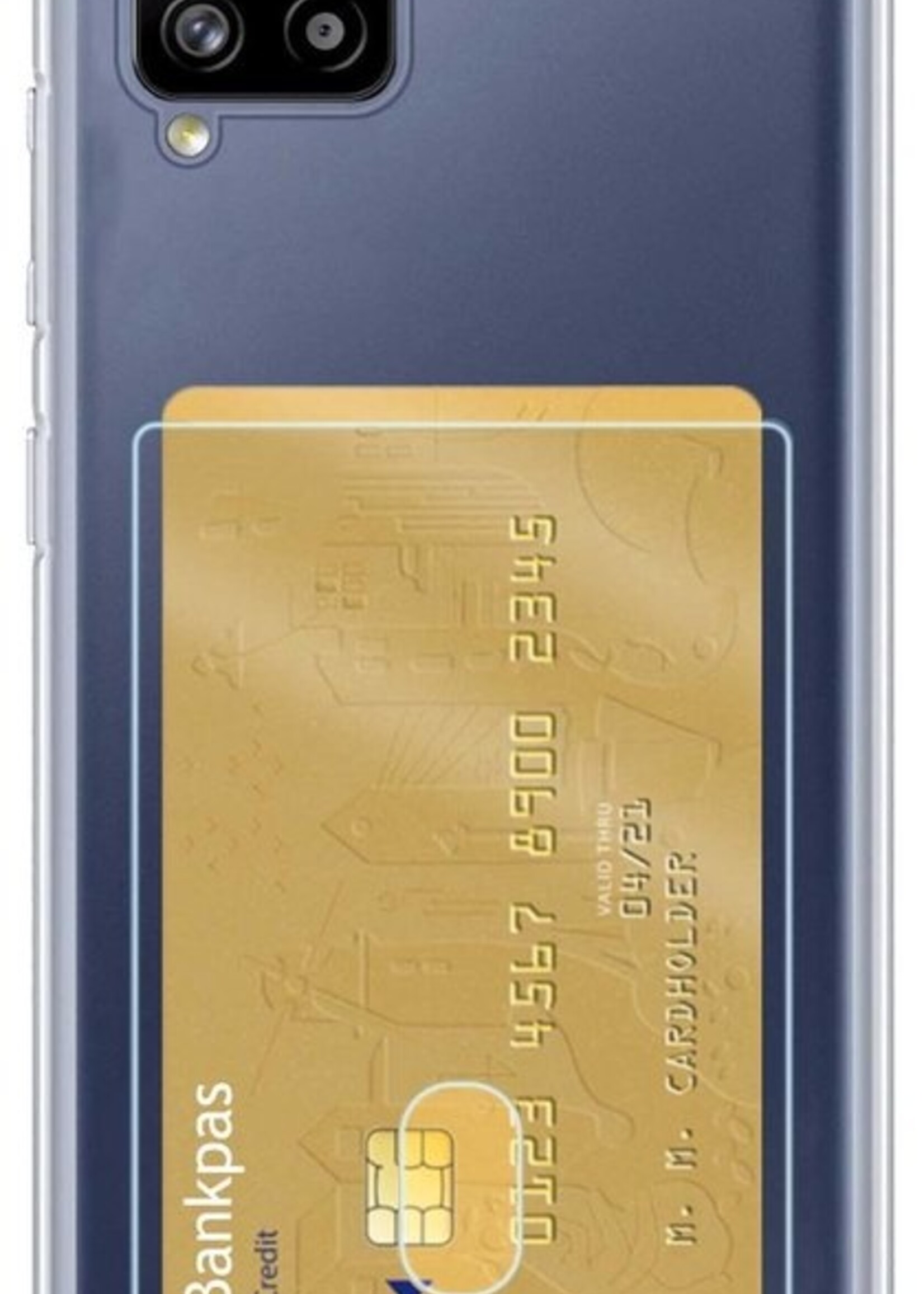 LUQ Hoesje Geschikt voor Samsung A42 Hoesje Case Pashouder Cover Siliconen - Hoes Geschikt voor Samsung Galaxy A42 Hoesje Met Kaarthouder - Transparant