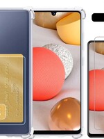 LUQ LUQ Samsung Galaxy A42 Pashouder Hoesje Shockproof + Screenprotector
