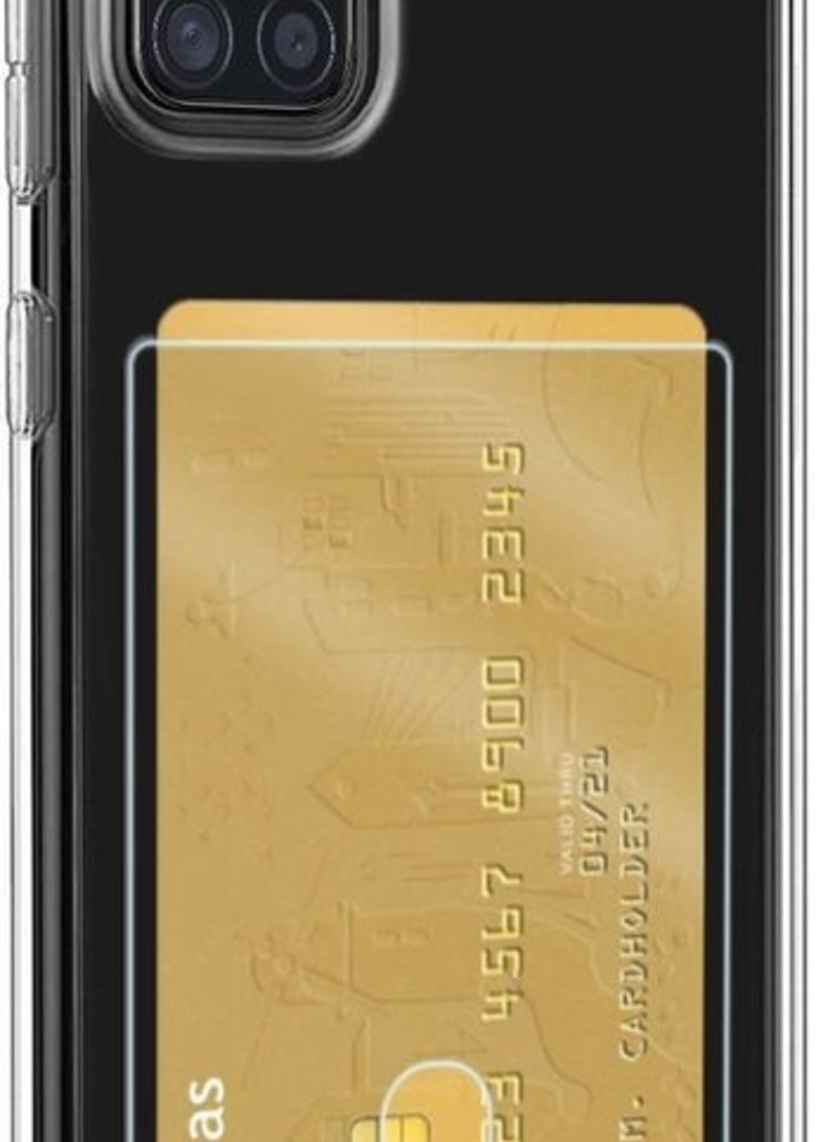 LUQ Hoesje Geschikt voor Samsung A51 Hoesje Case Pashouder Cover Siliconen - Hoes Geschikt voor Samsung Galaxy A51 Hoesje Met Kaarthouder - Transparant