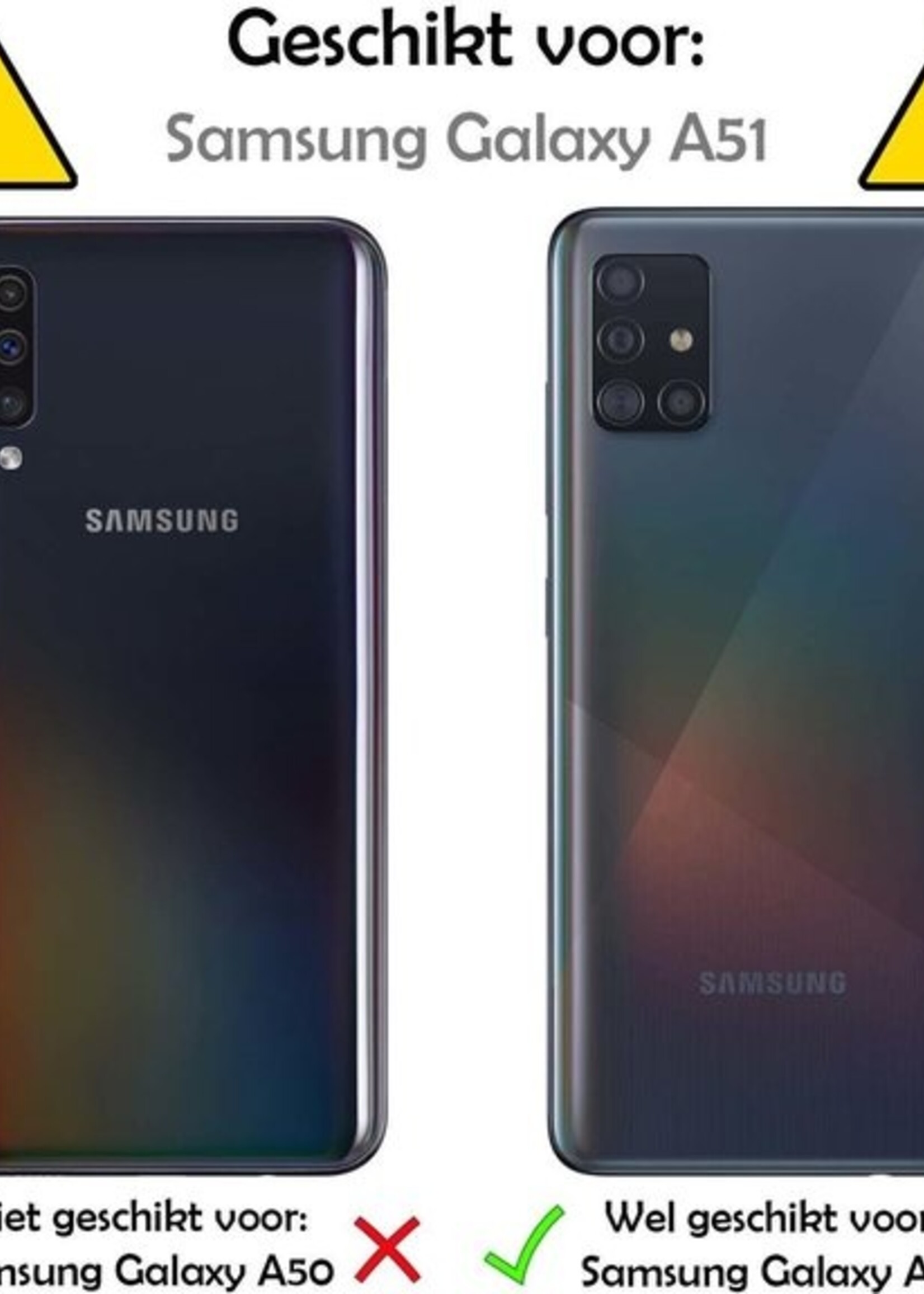 LUQ Hoesje Geschikt voor Samsung A51 Hoesje Case Pashouder Cover Siliconen - Hoes Geschikt voor Samsung Galaxy A51 Hoesje Met Kaarthouder - Transparant
