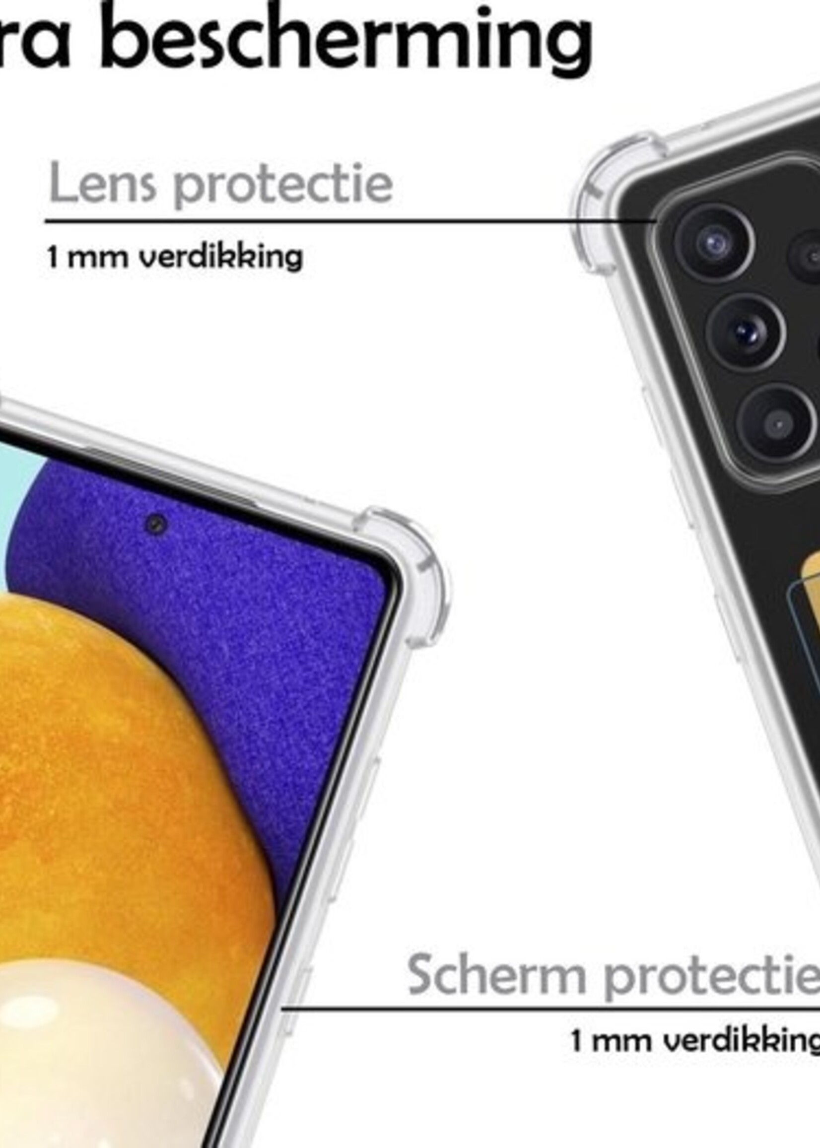 LUQ Hoesje Geschikt voor Samsung A52 Hoesje Case Pashouder Cover Siliconen - Hoes Geschikt voor Samsung Galaxy A52 Hoesje Met Kaarthouder - Transparant