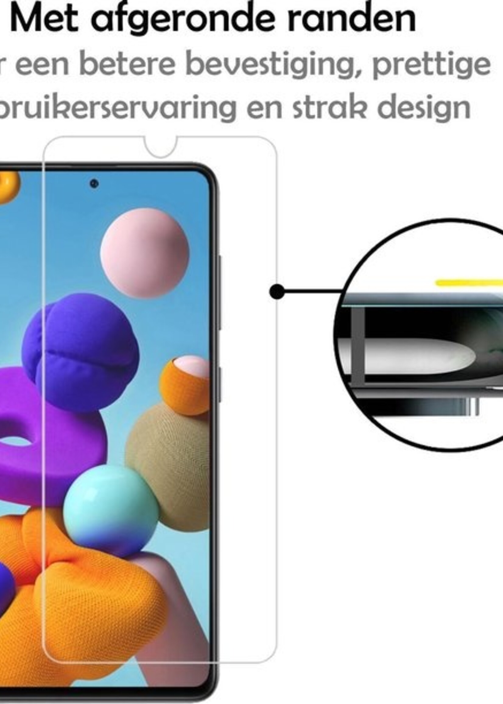 LUQ Hoesje Geschikt voor Samsung A71 Hoesje Case Pashouder Cover Siliconen Met Screenprotector - Hoes Geschikt voor Samsung Galaxy A71 Hoesje Met Kaarthouder- Transparant