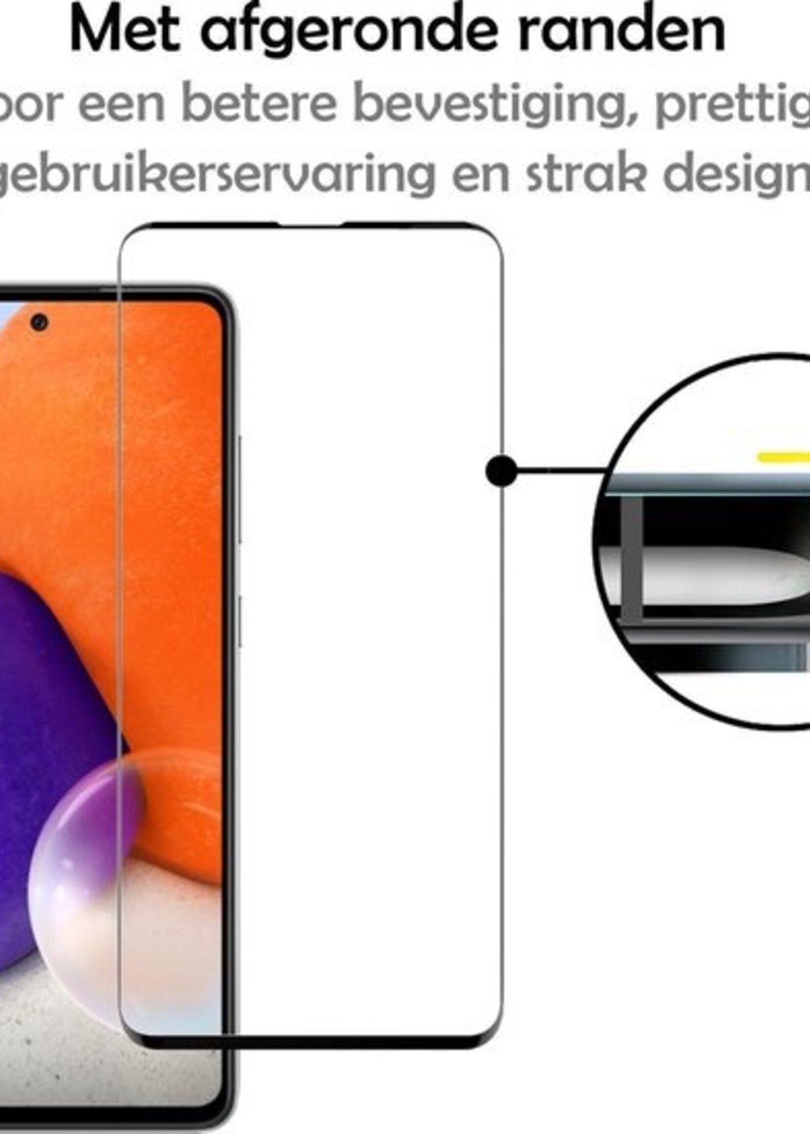 LUQ Hoesje Geschikt voor Samsung A72 Hoesje Case Pashouder Cover Siliconen Met Screenprotector - Hoes Geschikt voor Samsung Galaxy A72 Hoesje Met Kaarthouder- Transparant