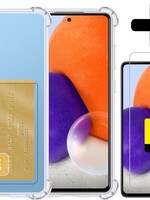 LUQ LUQ Samsung Galaxy A72 Pashouder Hoesje Shockproof + 2x Screenprotector