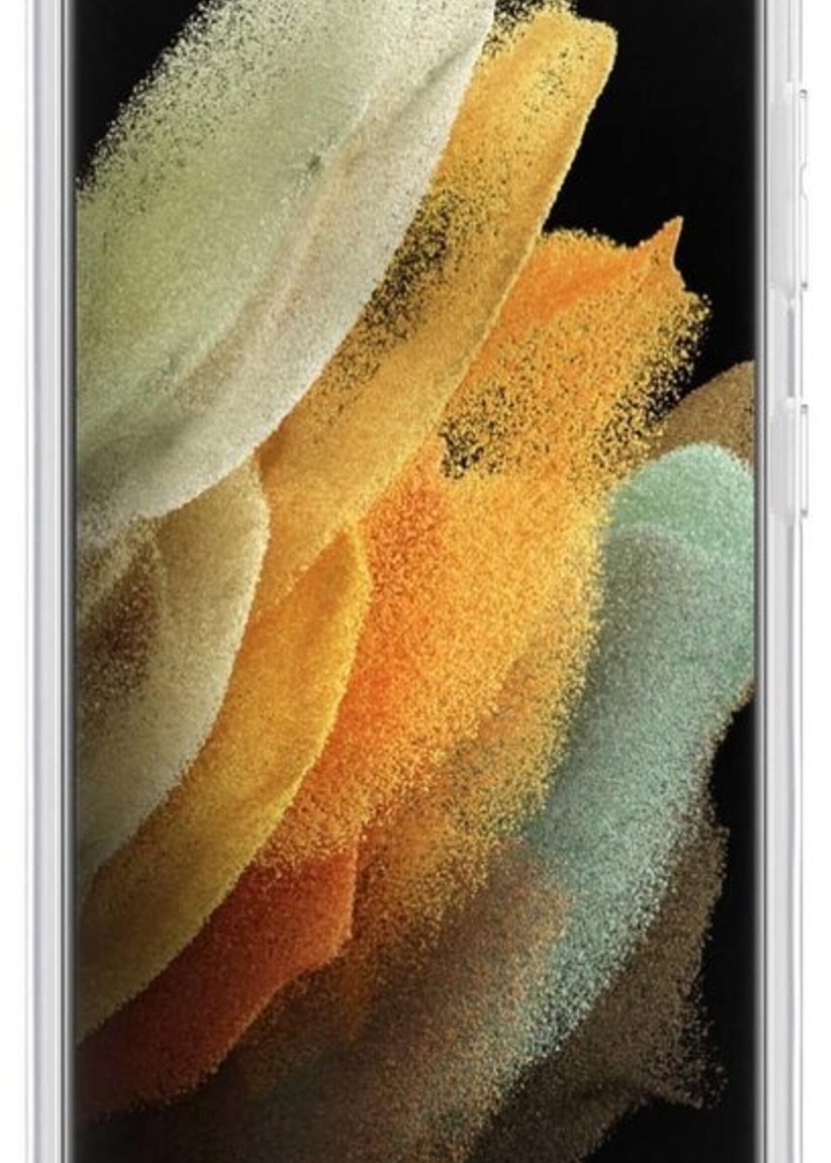 LUQ Hoesje Geschikt voor Samsung S21 Ultra Hoesje Case Pashouder Cover Siliconen - Hoes Geschikt voor Samsung Galaxy S21 Ultra Hoesje Met Kaarthouder - Transparant