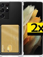 LUQ LUQ 2x Samsung Galaxy S21 Ultra Pashouder Hoesje Shockproof