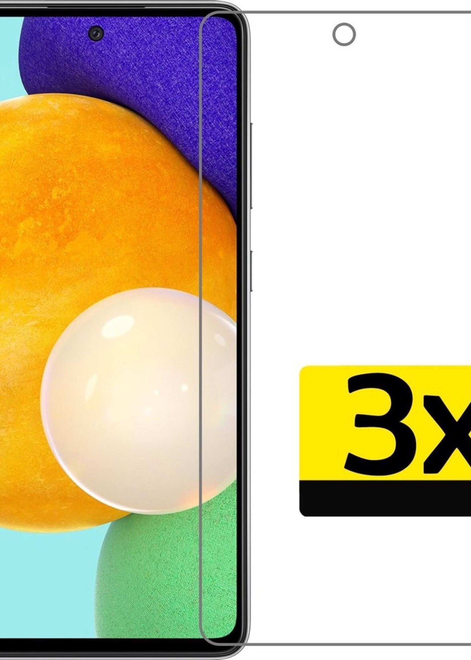 LUQ Screenprotector Geschikt voor Samsung A52 Screenprotector Beschermglas Gehard Glas - Screenprotector Geschikt voor Samsung Galaxy A52 Screenprotector Glas - 3 Stuks