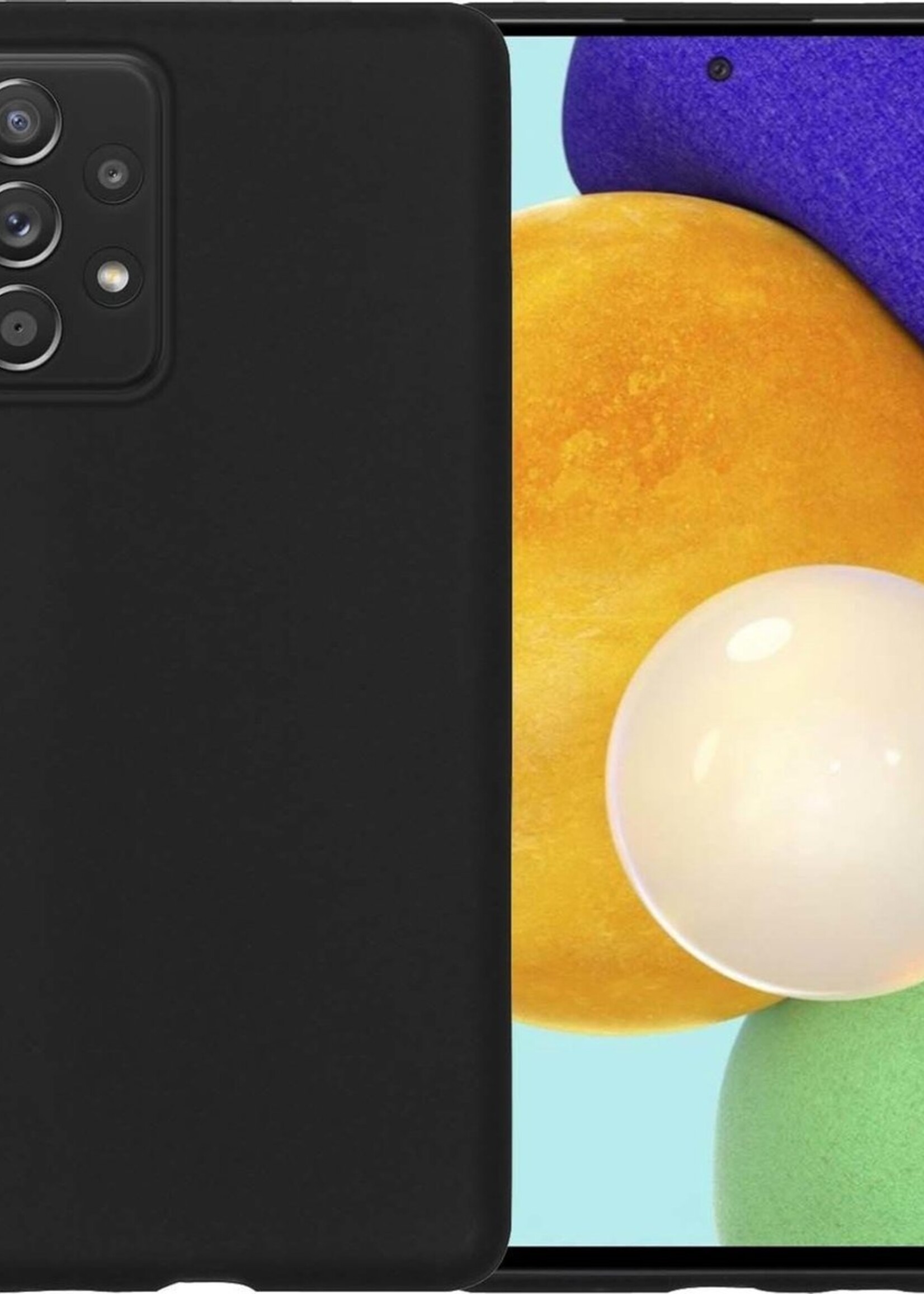 LUQ Hoesje Geschikt voor Samsung A52 Hoesje Siliconen Case - Hoes Geschikt voor Samsung Galaxy A52 Hoes Siliconen - Zwart