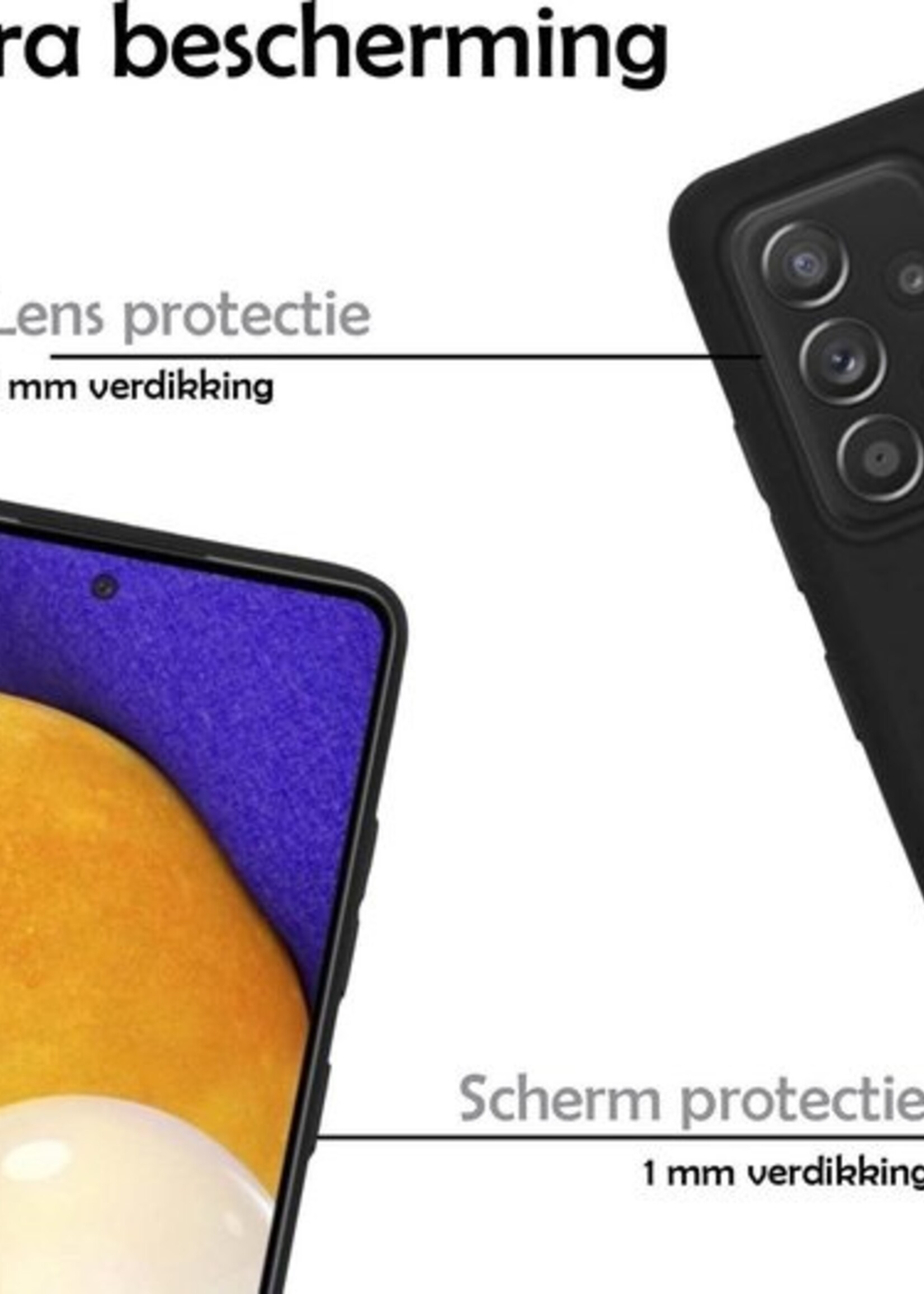 LUQ Hoesje Geschikt voor Samsung A52 Hoesje Siliconen Case - Hoes Geschikt voor Samsung Galaxy A52 Hoes Siliconen - Zwart