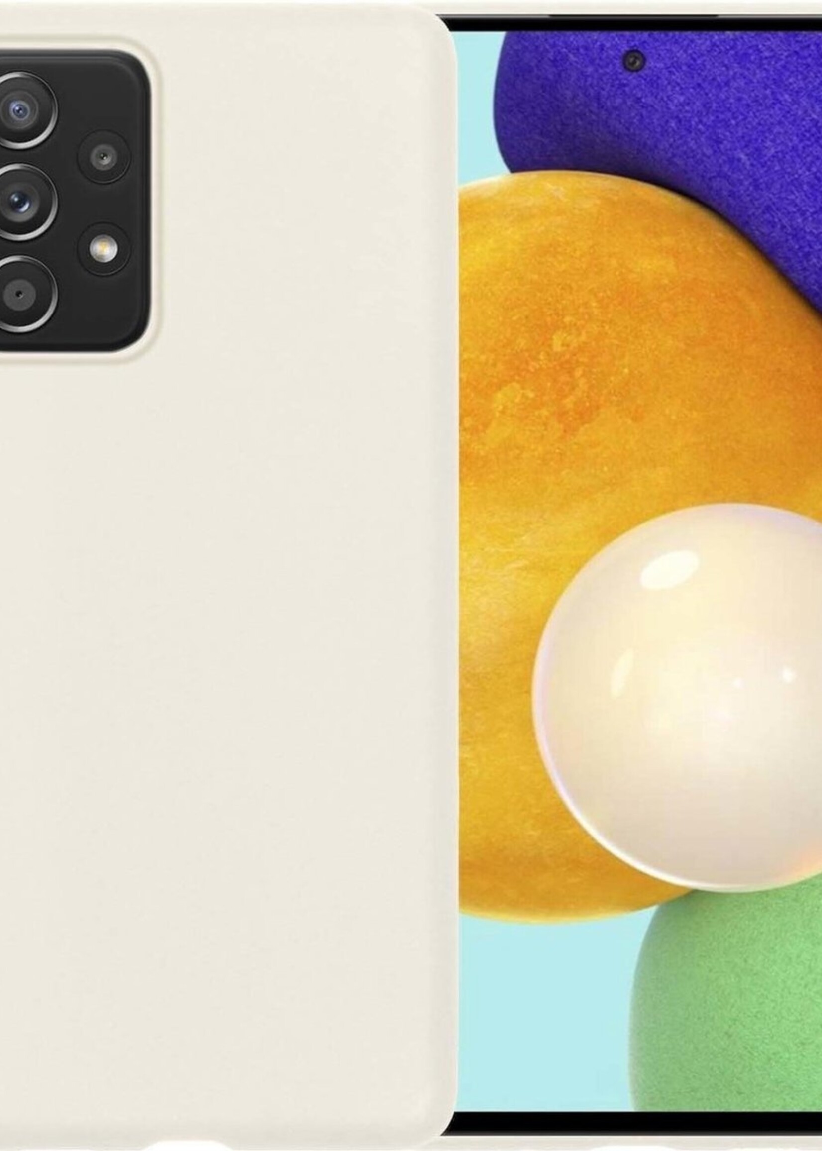 LUQ Hoesje Geschikt voor Samsung A52 Hoesje Siliconen Case - Hoes Geschikt voor Samsung Galaxy A52 Hoes Siliconen - Wit