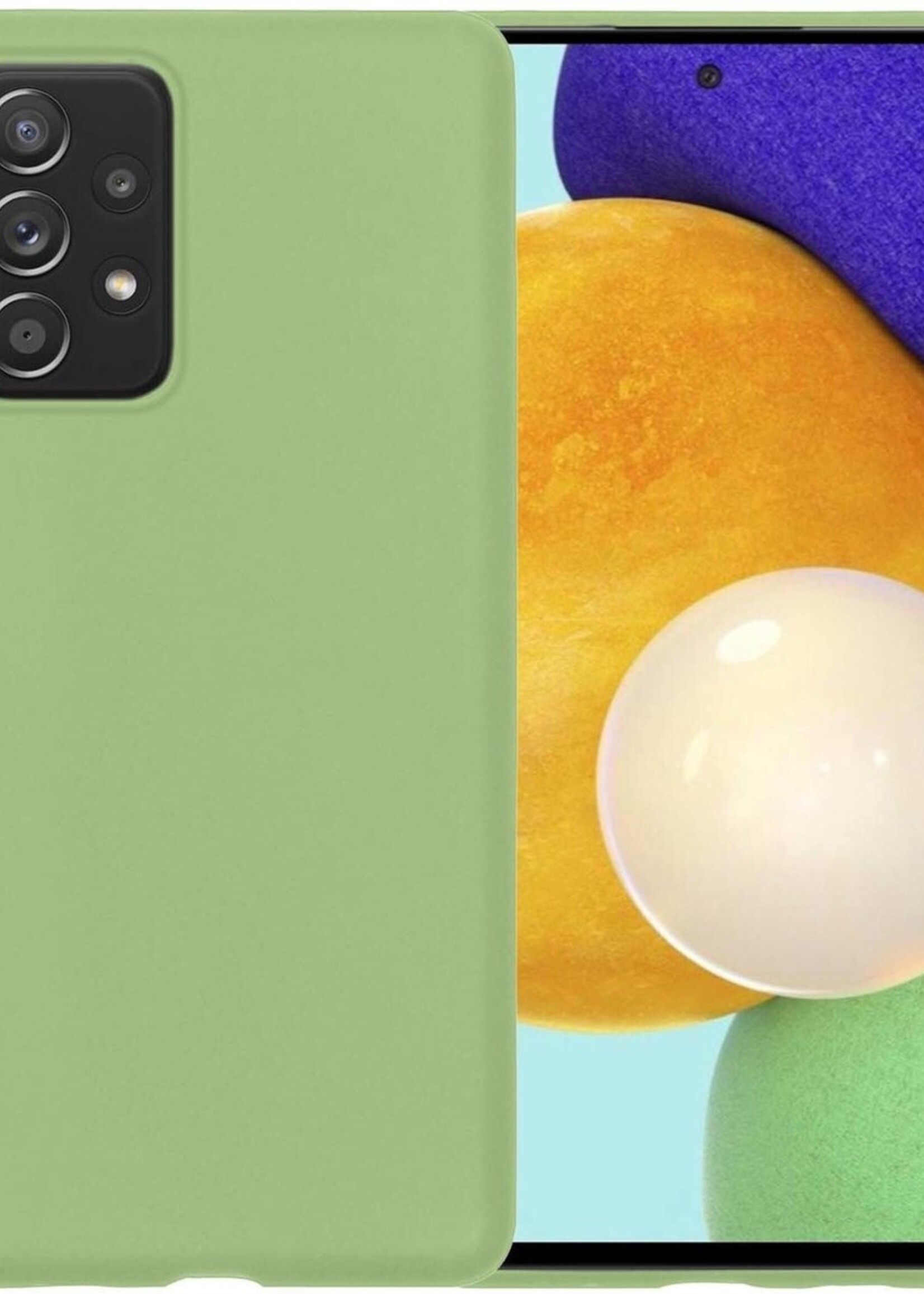LUQ Hoesje Geschikt voor Samsung A52 Hoesje Siliconen Case - Hoes Geschikt voor Samsung Galaxy A52 Hoes Siliconen - Groen