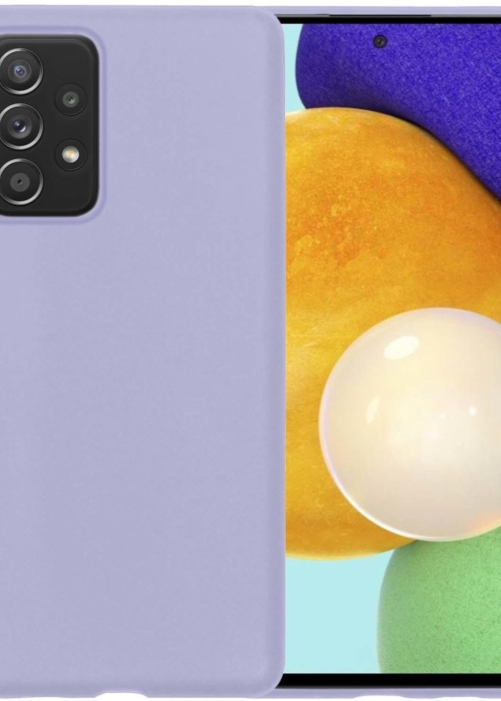 LUQ Hoesje Geschikt voor Samsung A52 Hoesje Siliconen Case - Hoes Geschikt voor Samsung Galaxy A52 Hoes Siliconen - Lila