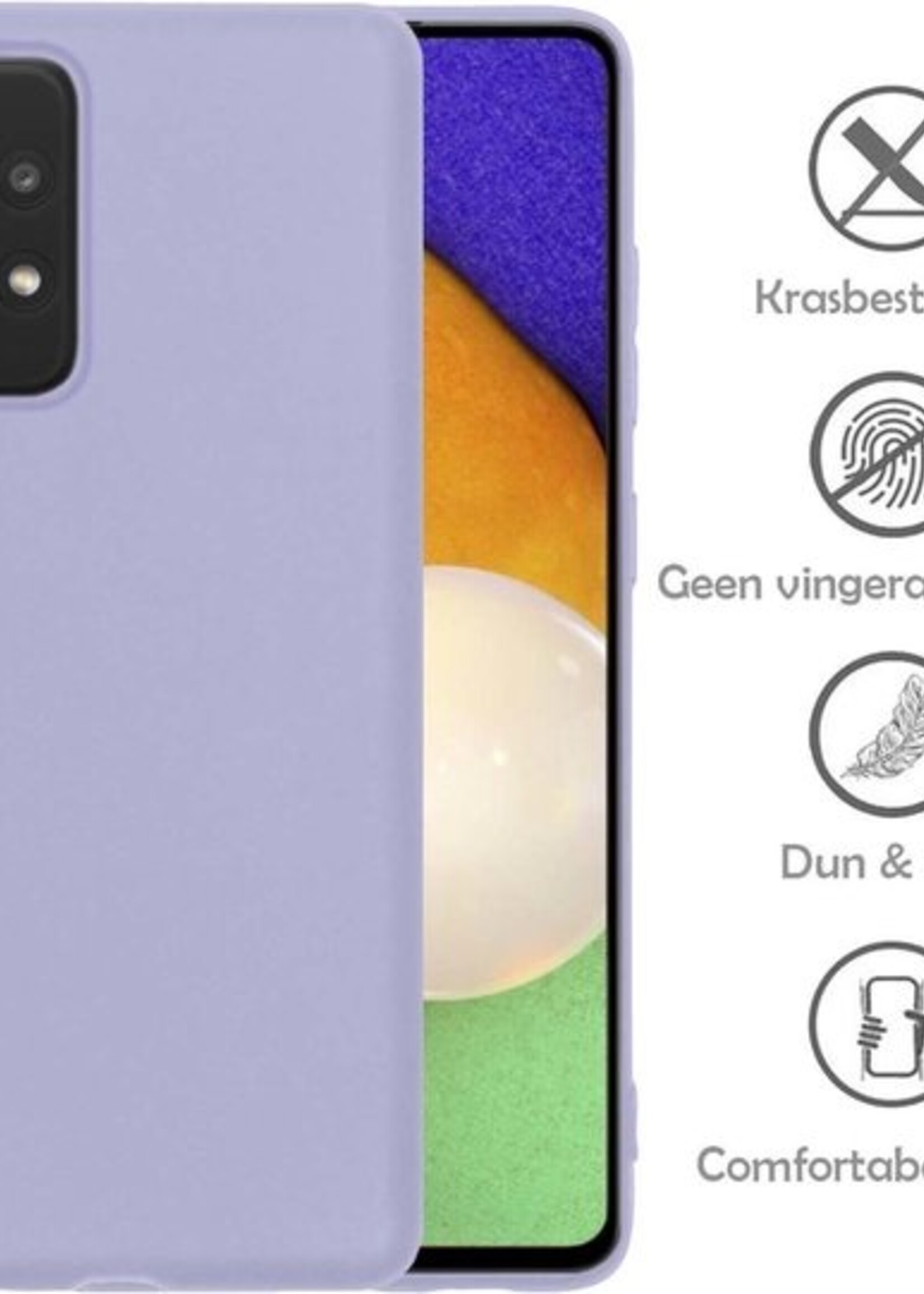 LUQ Hoesje Geschikt voor Samsung A52 Hoesje Siliconen Case - Hoes Geschikt voor Samsung Galaxy A52 Hoes Siliconen - Lila