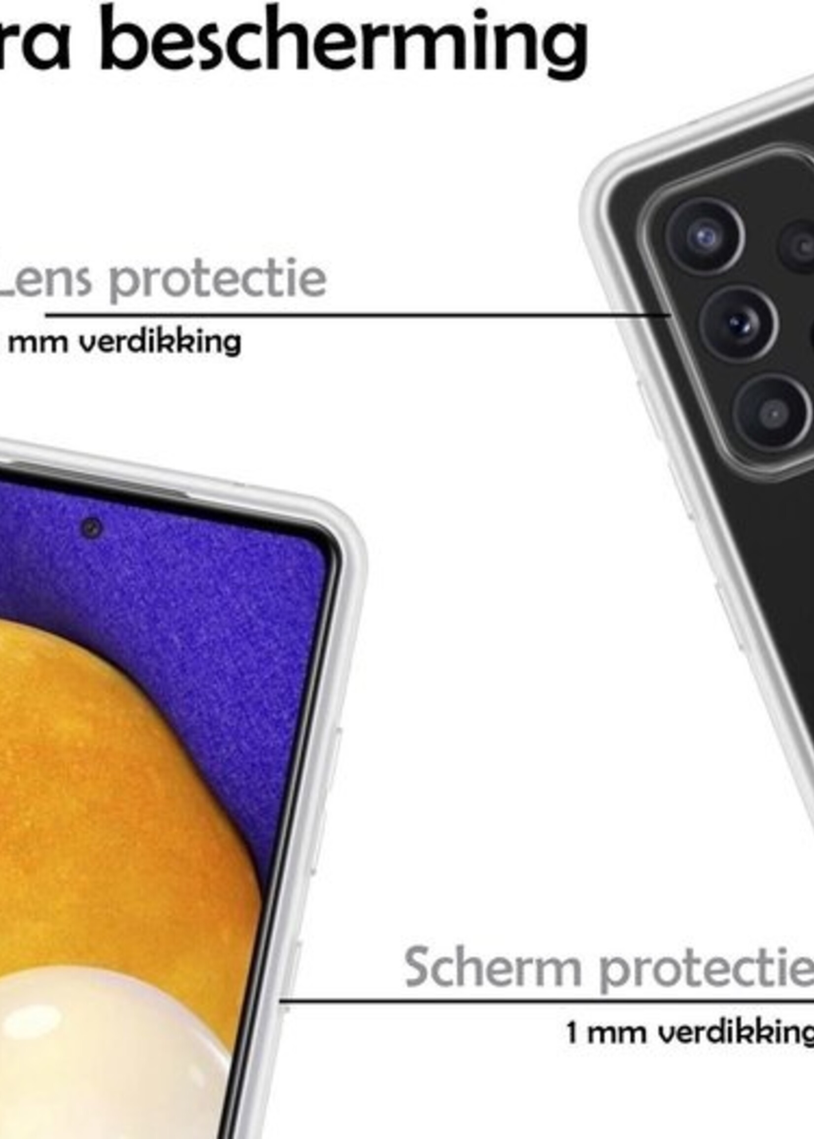 LUQ Hoesje Geschikt voor Samsung A52 Hoesje Siliconen Case - Hoes Geschikt voor Samsung Galaxy A52 Hoes Siliconen - Transparant - 2 Stuks