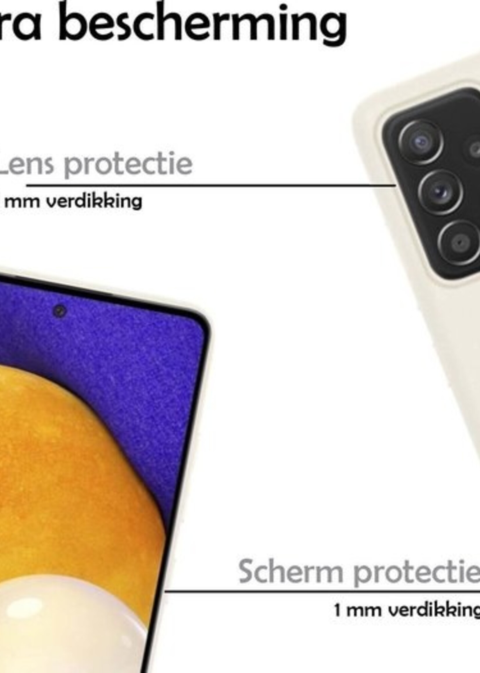 LUQ Hoesje Geschikt voor Samsung A52 Hoesje Siliconen Case - Hoes Geschikt voor Samsung Galaxy A52 Hoes Siliconen - Wit - 2 Stuks