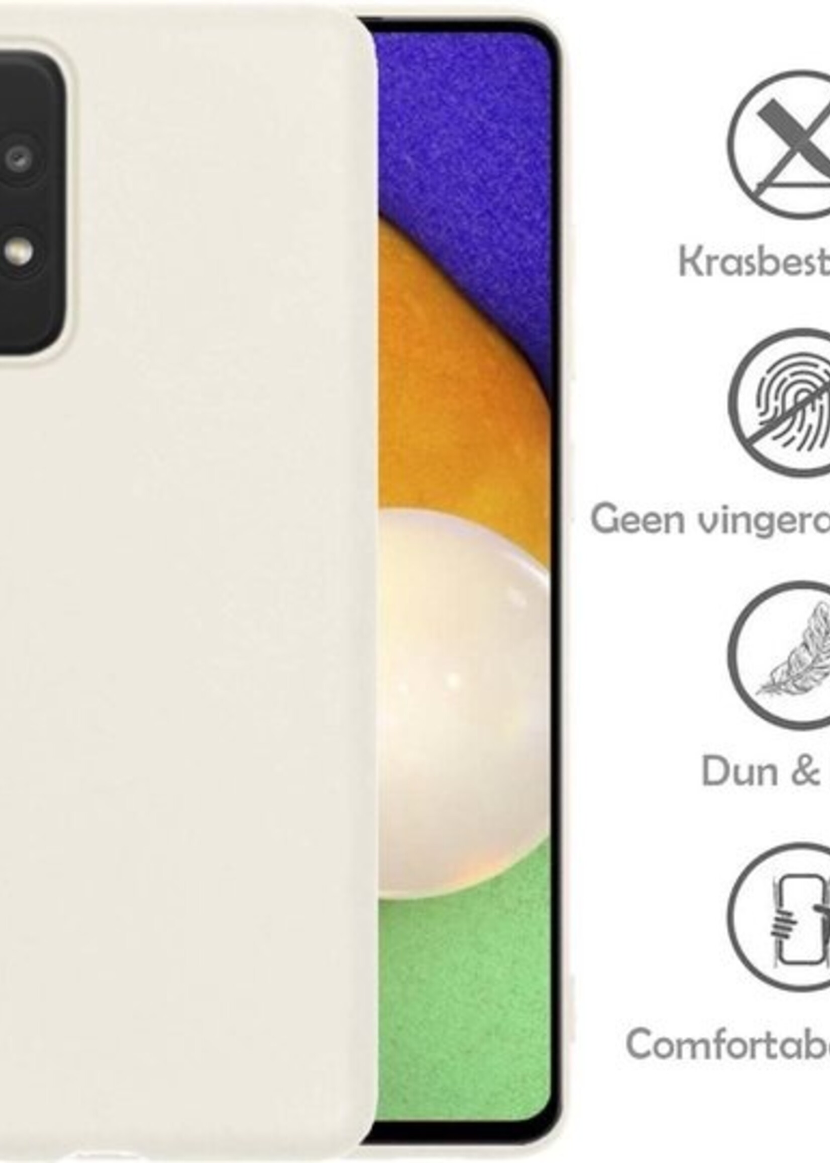 LUQ Hoesje Geschikt voor Samsung A52 Hoesje Siliconen Case - Hoes Geschikt voor Samsung Galaxy A52 Hoes Siliconen - Wit - 2 Stuks