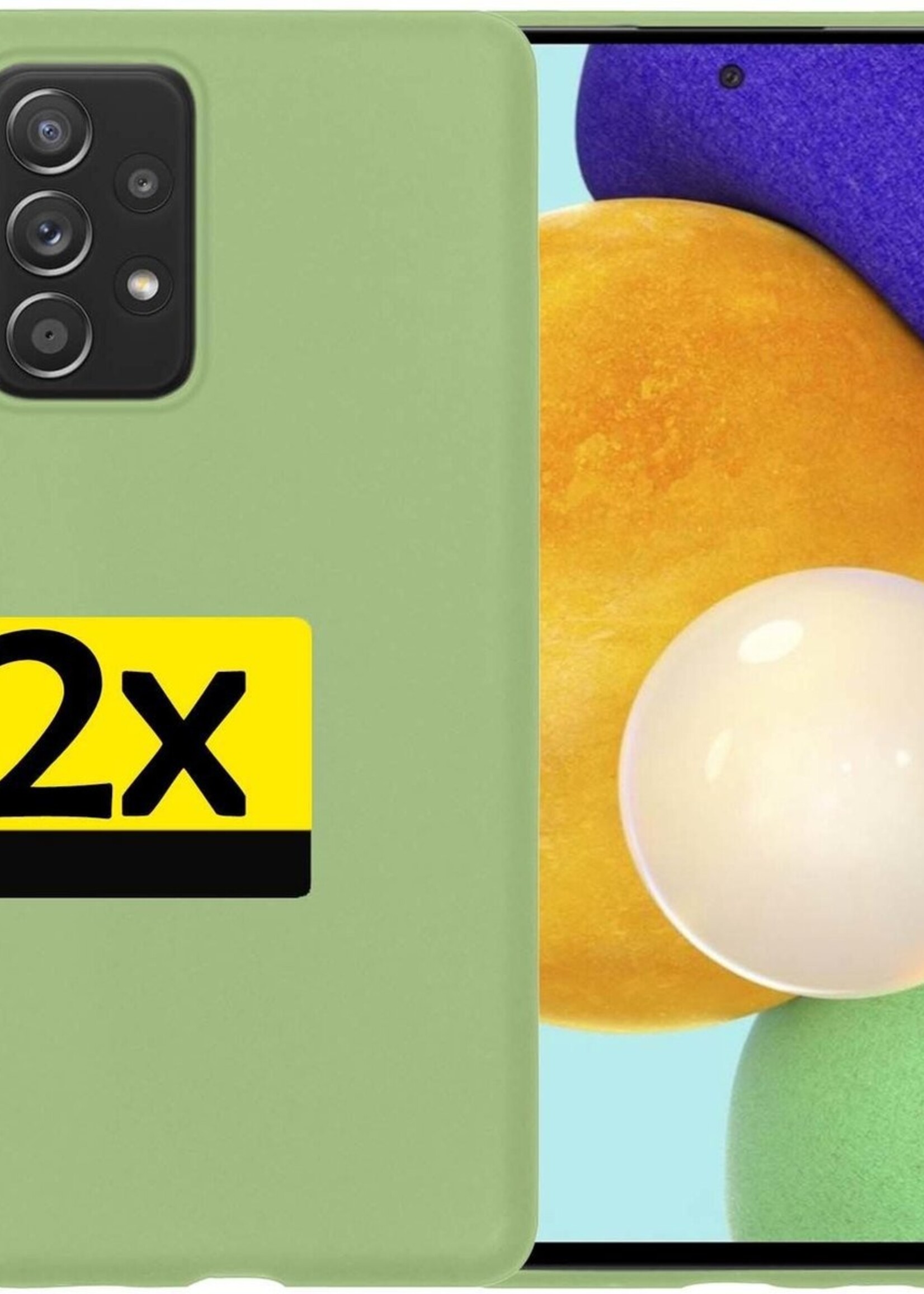 LUQ Hoesje Geschikt voor Samsung A52 Hoesje Siliconen Case - Hoes Geschikt voor Samsung Galaxy A52 Hoes Siliconen - Groen - 2 Stuks
