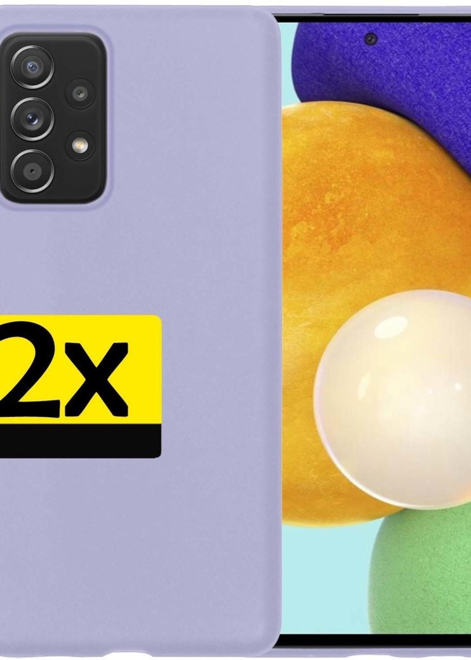 LUQ Hoesje Geschikt voor Samsung A52 Hoesje Siliconen Case - Hoes Geschikt voor Samsung Galaxy A52 Hoes Siliconen - Lila - 2 Stuks