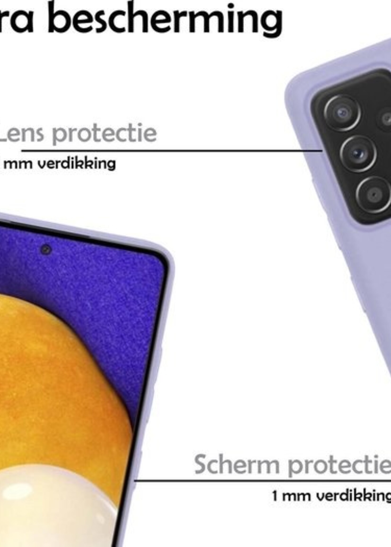 LUQ Hoesje Geschikt voor Samsung A52 Hoesje Siliconen Case - Hoes Geschikt voor Samsung Galaxy A52 Hoes Siliconen - Lila - 2 Stuks