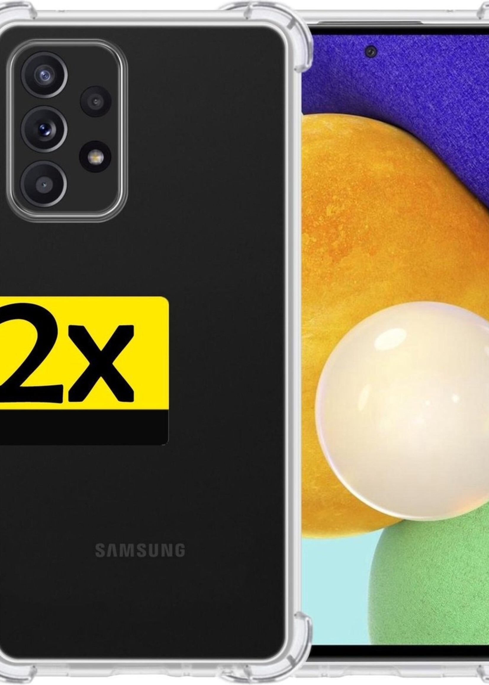 LUQ Hoesje Geschikt voor Samsung A52 Hoesje Shockproof Case Siliconen - Hoes Geschikt voor Samsung Galaxy A52 Hoes Cover Siliconen - Transparant - 2 Stuks