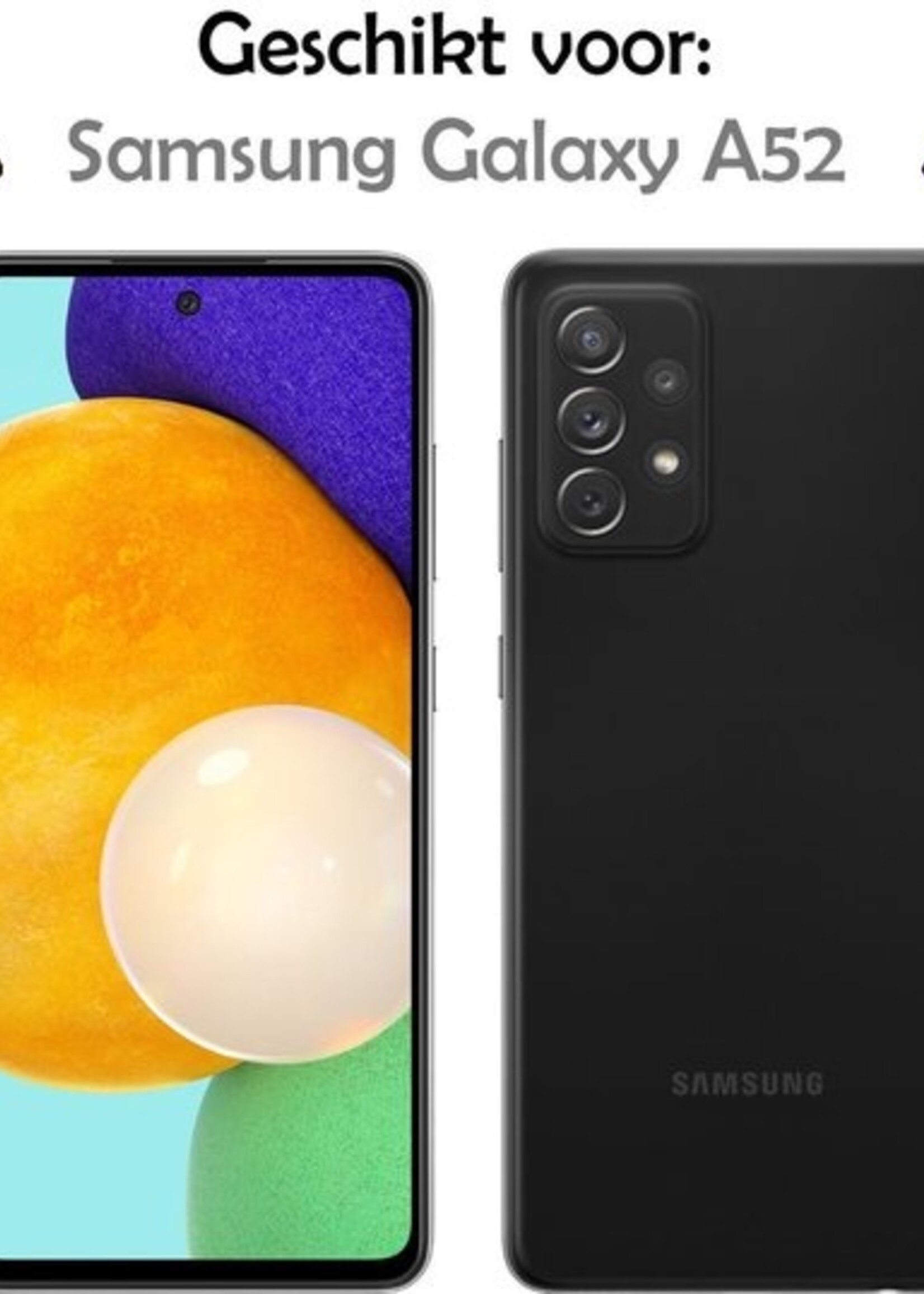 LUQ Hoesje Geschikt voor Samsung A52 Hoesje Shockproof Case Siliconen - Hoes Geschikt voor Samsung Galaxy A52 Hoes Cover Siliconen - Transparant - 2 Stuks