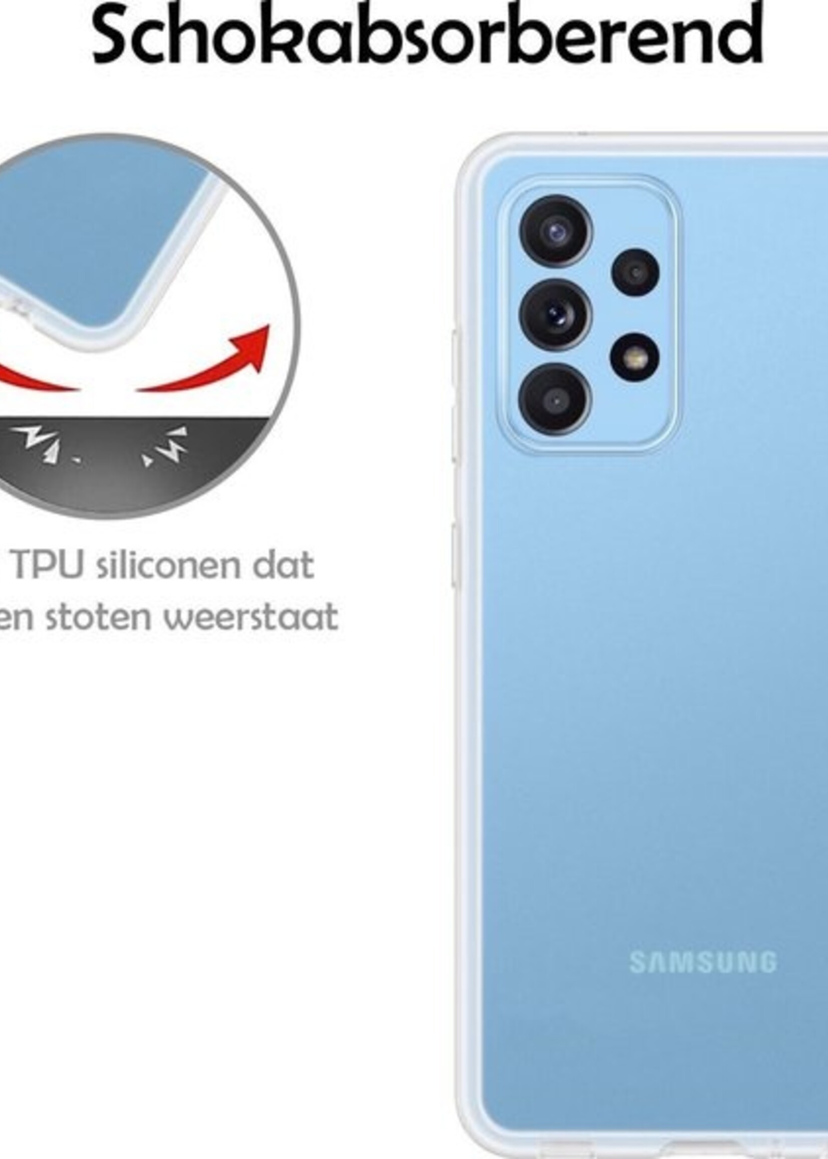 LUQ Hoesje Geschikt voor Samsung A72 Hoesje Siliconen Case - Hoes Geschikt voor Samsung Galaxy A72 Hoes Siliconen - Transparant
