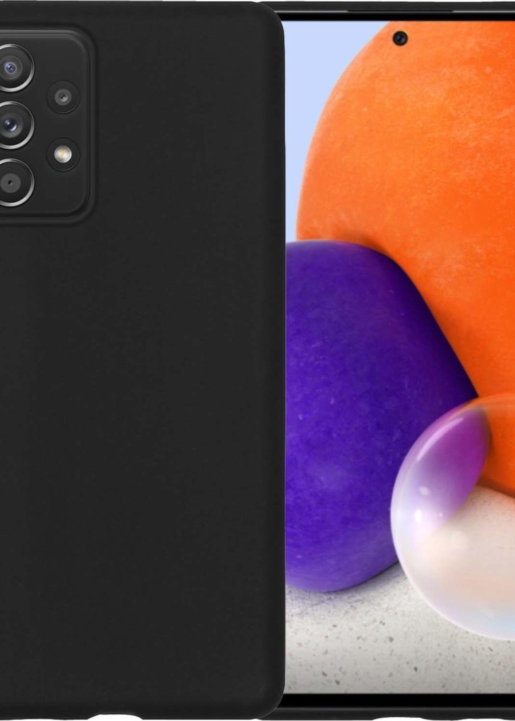 LUQ Hoesje Geschikt voor Samsung A72 Hoesje Siliconen Case - Hoes Geschikt voor Samsung Galaxy A72 Hoes Siliconen - Zwart