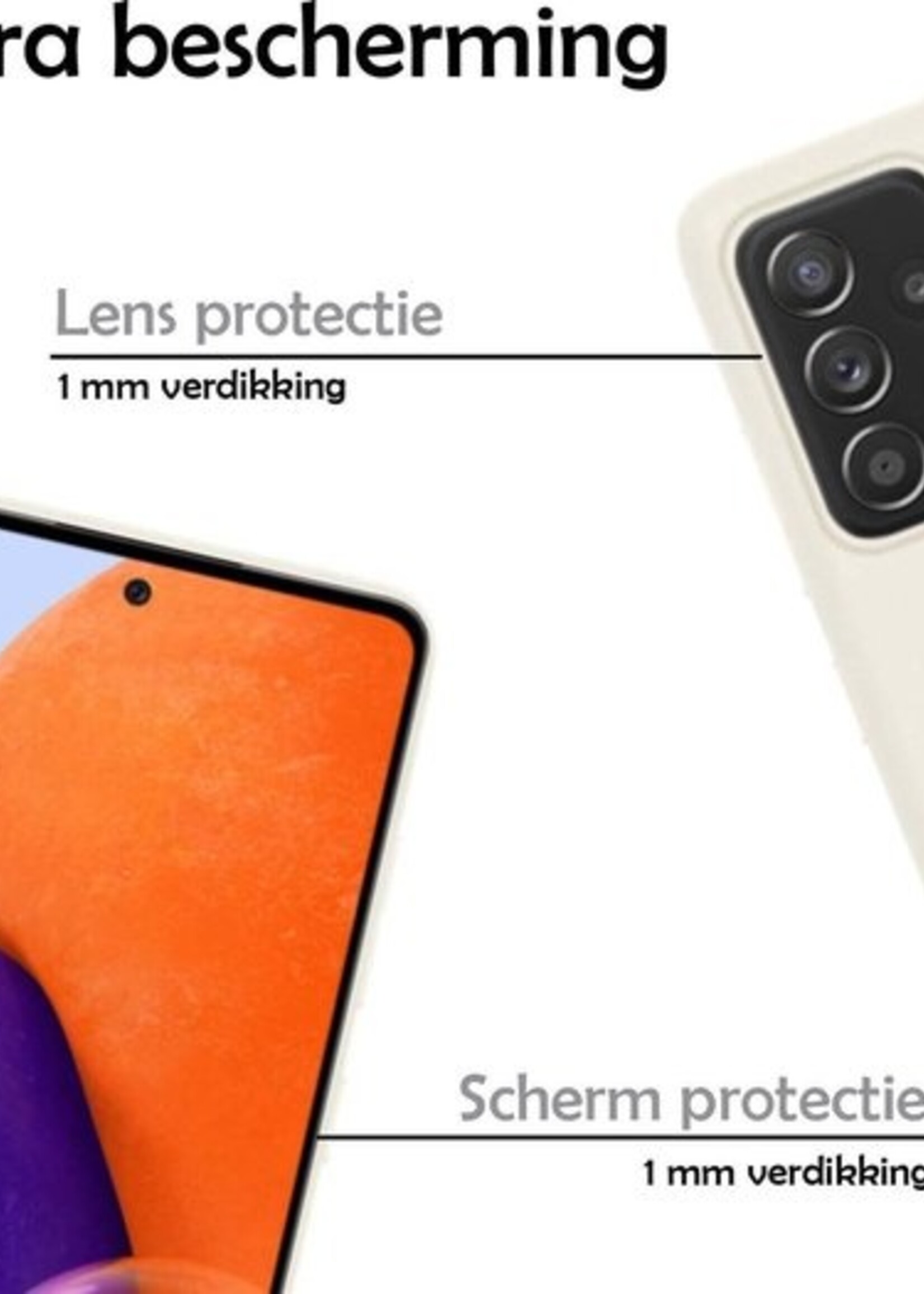 LUQ Hoesje Geschikt voor Samsung A72 Hoesje Siliconen Case - Hoes Geschikt voor Samsung Galaxy A72 Hoes Siliconen - Wit