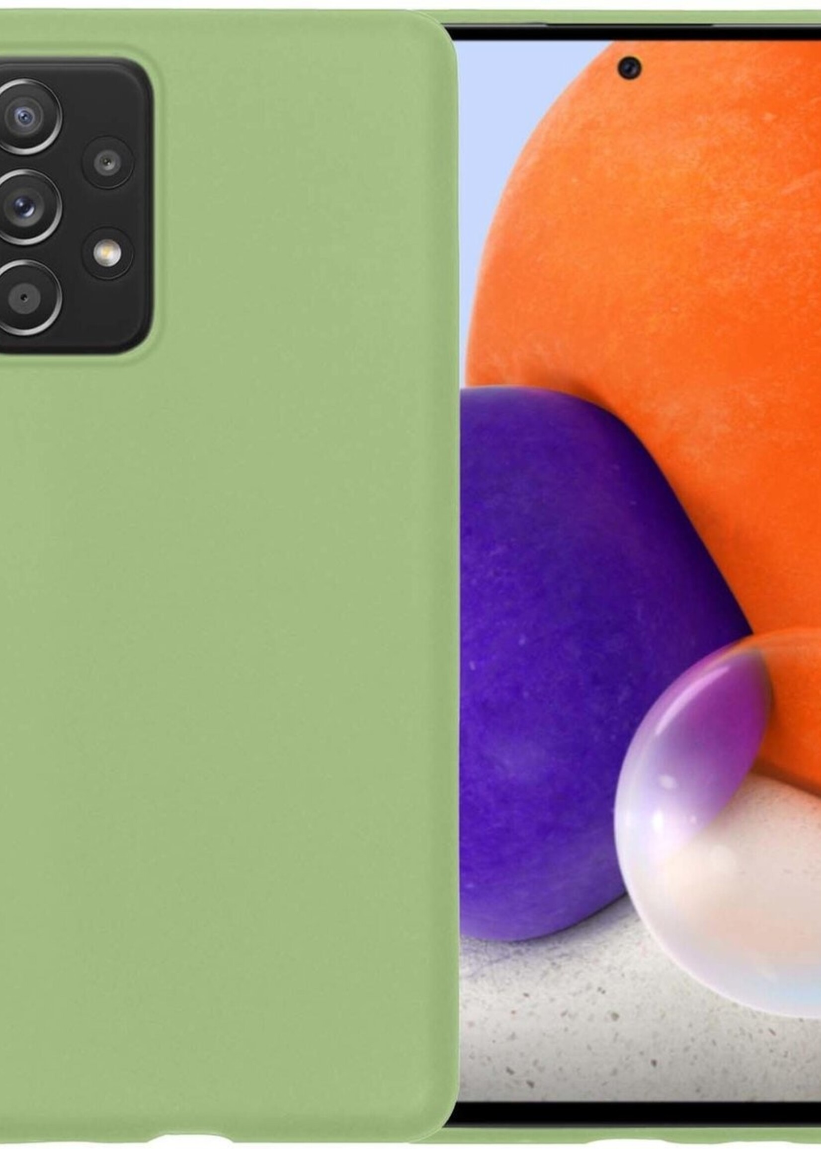 LUQ Hoesje Geschikt voor Samsung A72 Hoesje Siliconen Case - Hoes Geschikt voor Samsung Galaxy A72 Hoes Siliconen - Groen