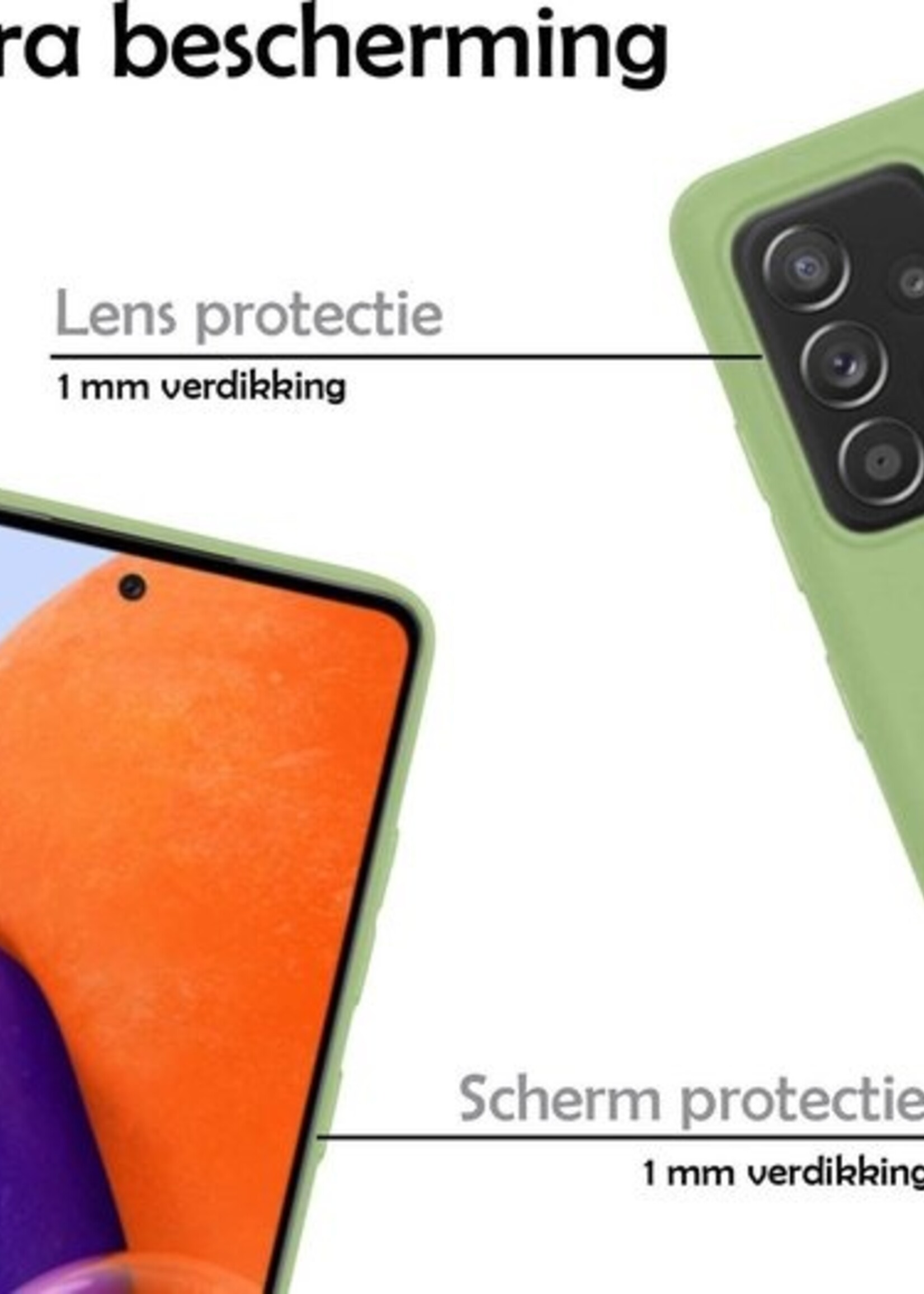 LUQ Hoesje Geschikt voor Samsung A72 Hoesje Siliconen Case - Hoes Geschikt voor Samsung Galaxy A72 Hoes Siliconen - Groen