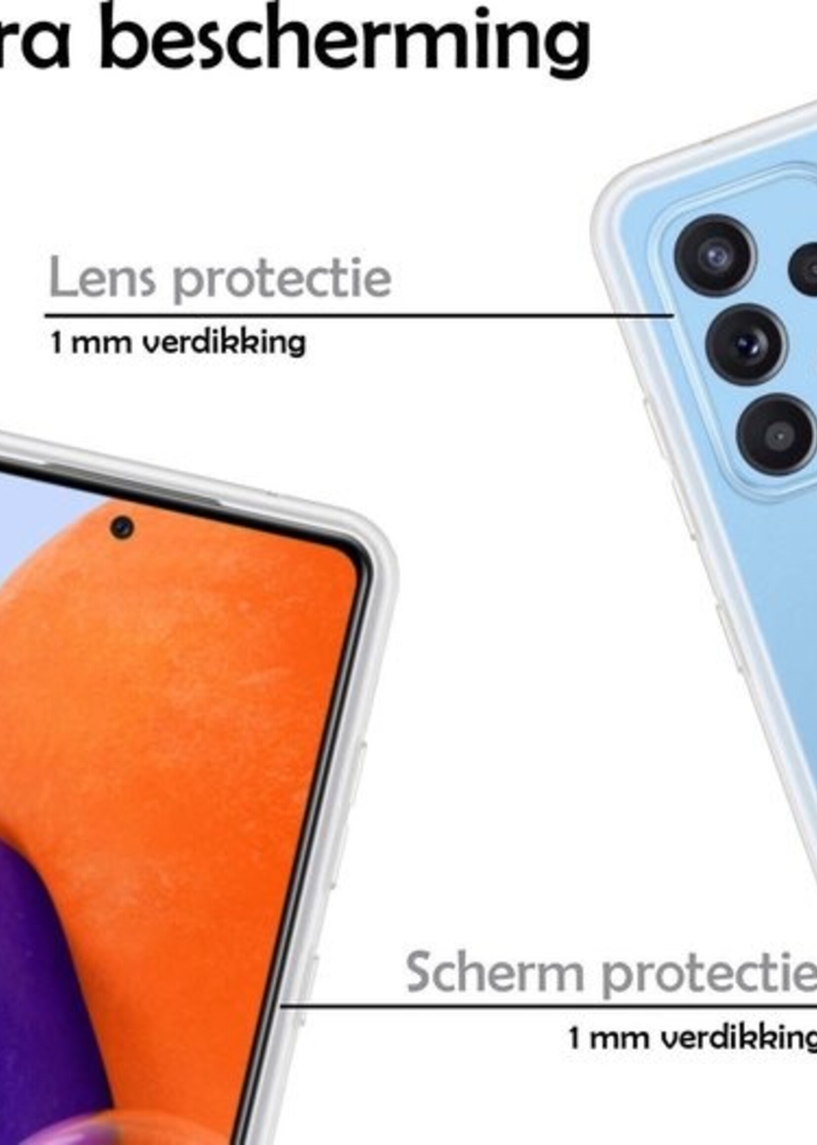LUQ Hoesje Geschikt voor Samsung A72 Hoesje Siliconen Case - Hoes Geschikt voor Samsung Galaxy A72 Hoes Siliconen - Transparant - 2 Stuks
