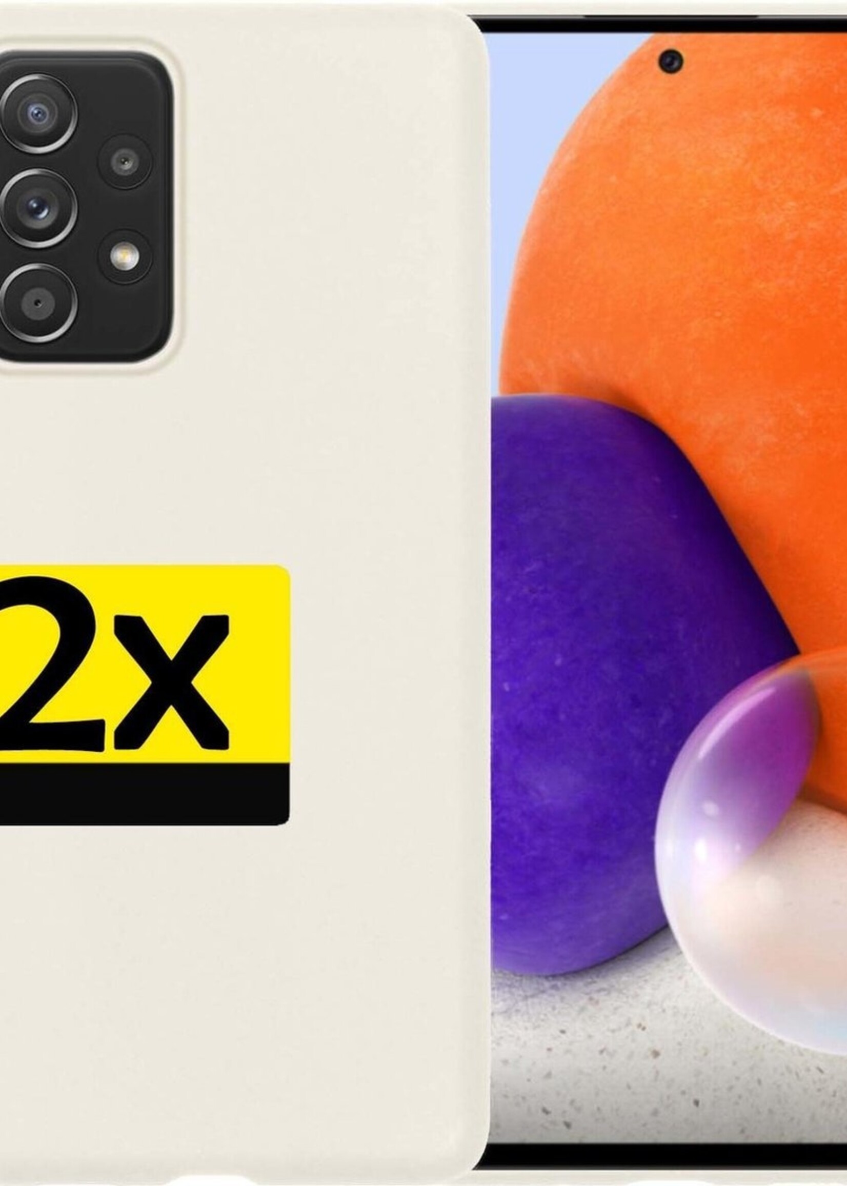 LUQ Hoesje Geschikt voor Samsung A72 Hoesje Siliconen Case - Hoes Geschikt voor Samsung Galaxy A72 Hoes Siliconen - Wit - 2 Stuks